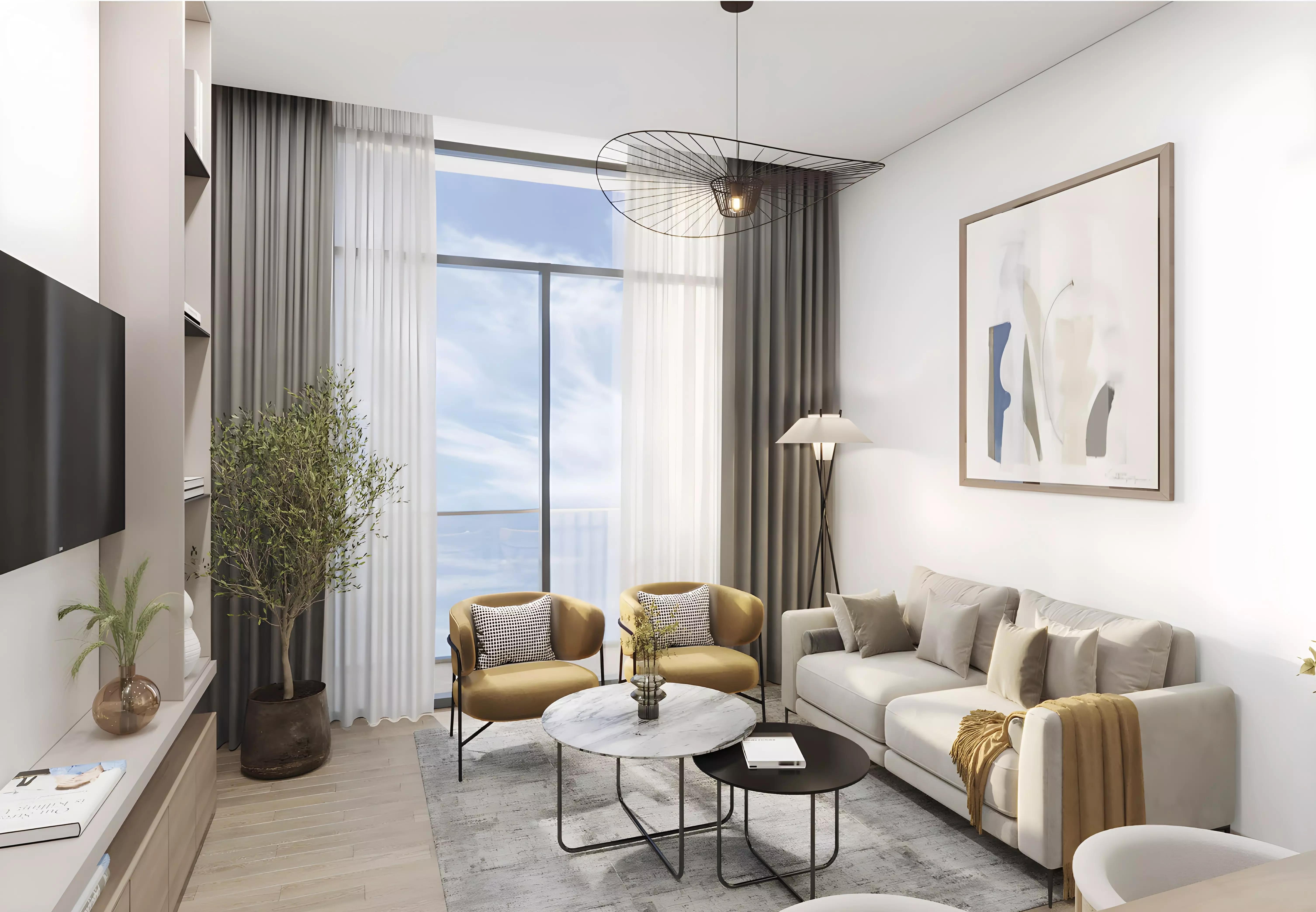 Gymnasium interior at The Haven apartments, Majan, Dubai