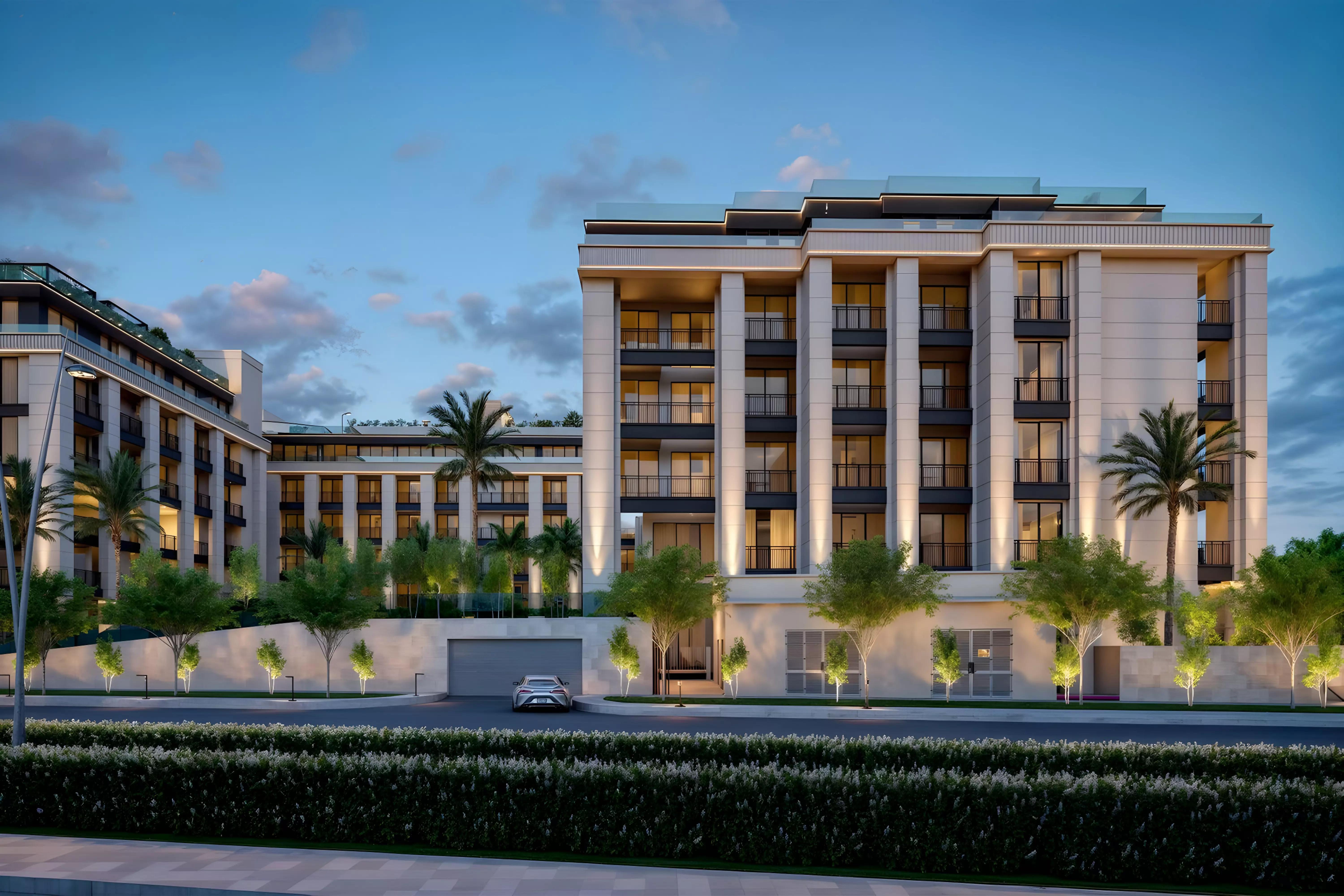 Berkeley Square residential tower street view, Dubai