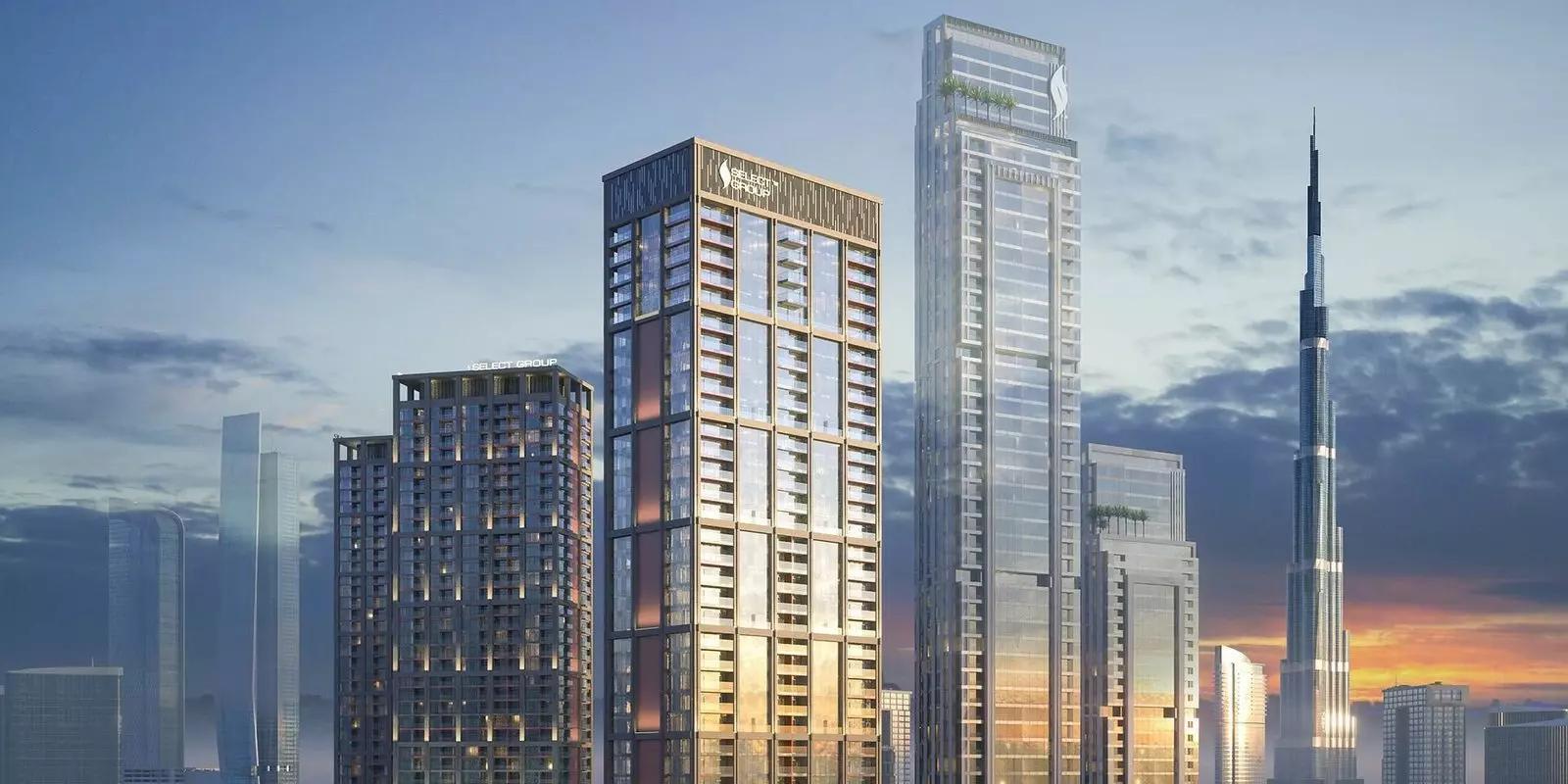 Peninsula Phase 2 apartment living area with canal-facing balcony, Business Bay