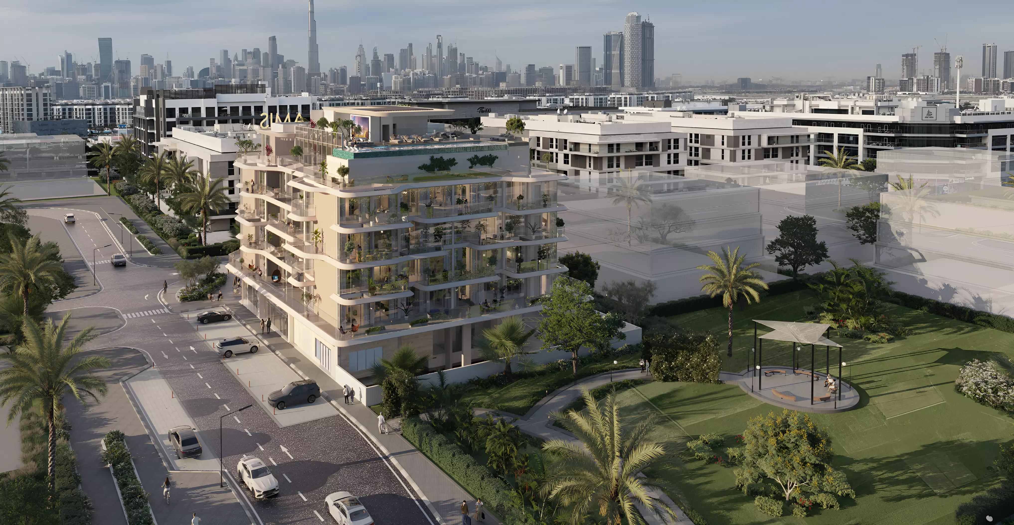 Woodland Crest landscaped garden and outdoor area, Meydan, Dubai