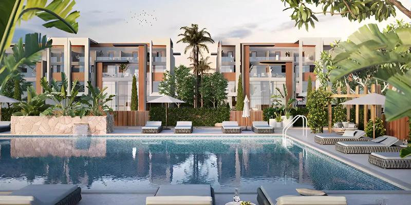 Verdana townhouse exterior with landscaped front garden, Dubai Investment Park 1