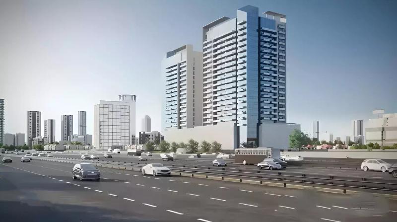 The Vyne Residence apartment building exterior, Jumeirah Village Triangle, Dubai