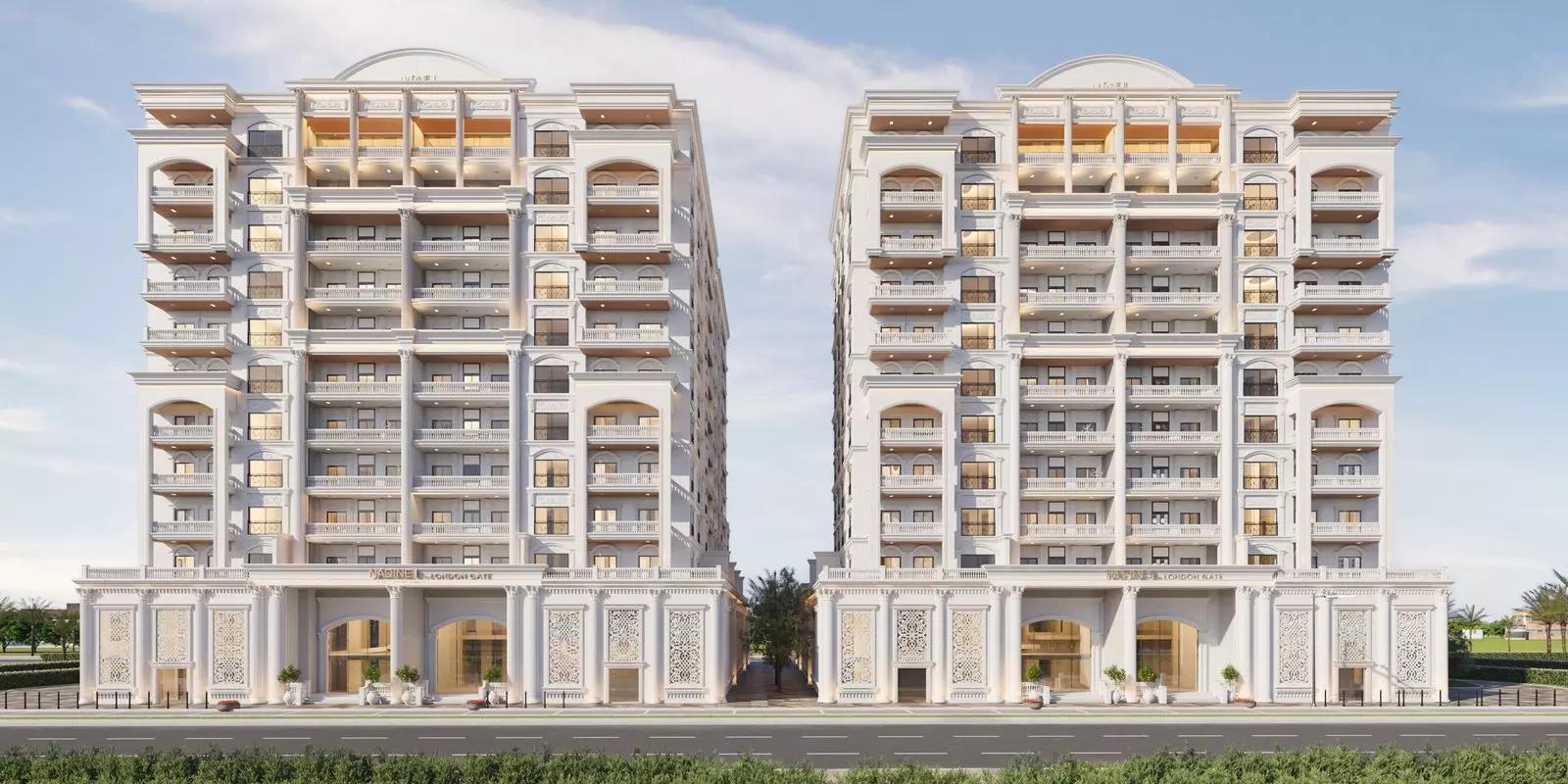 Nadine Residences facade and entrance, Al Furjan, Dubai