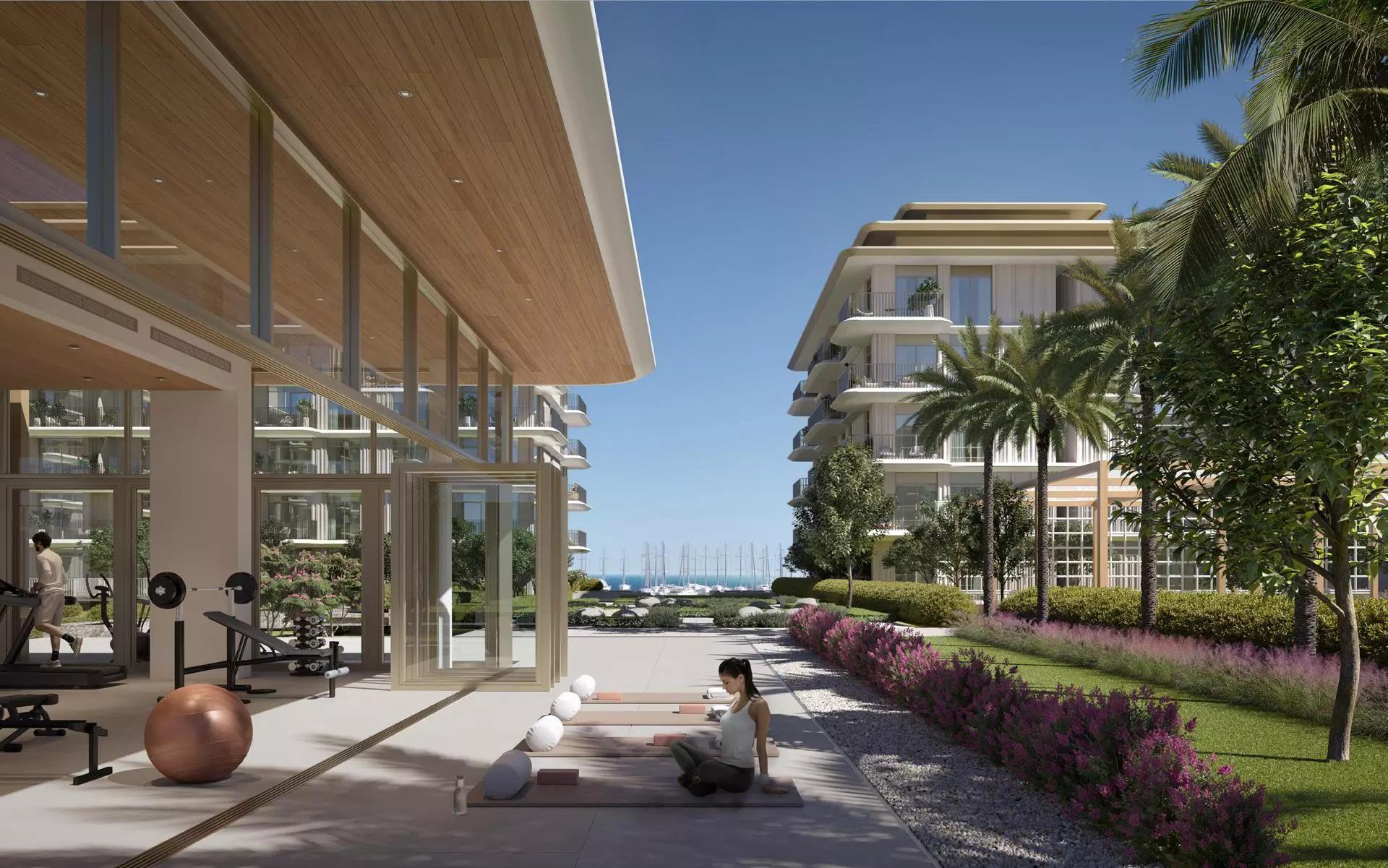 Clearpoint amenity deck with pool, Mina Rashid, Dubai