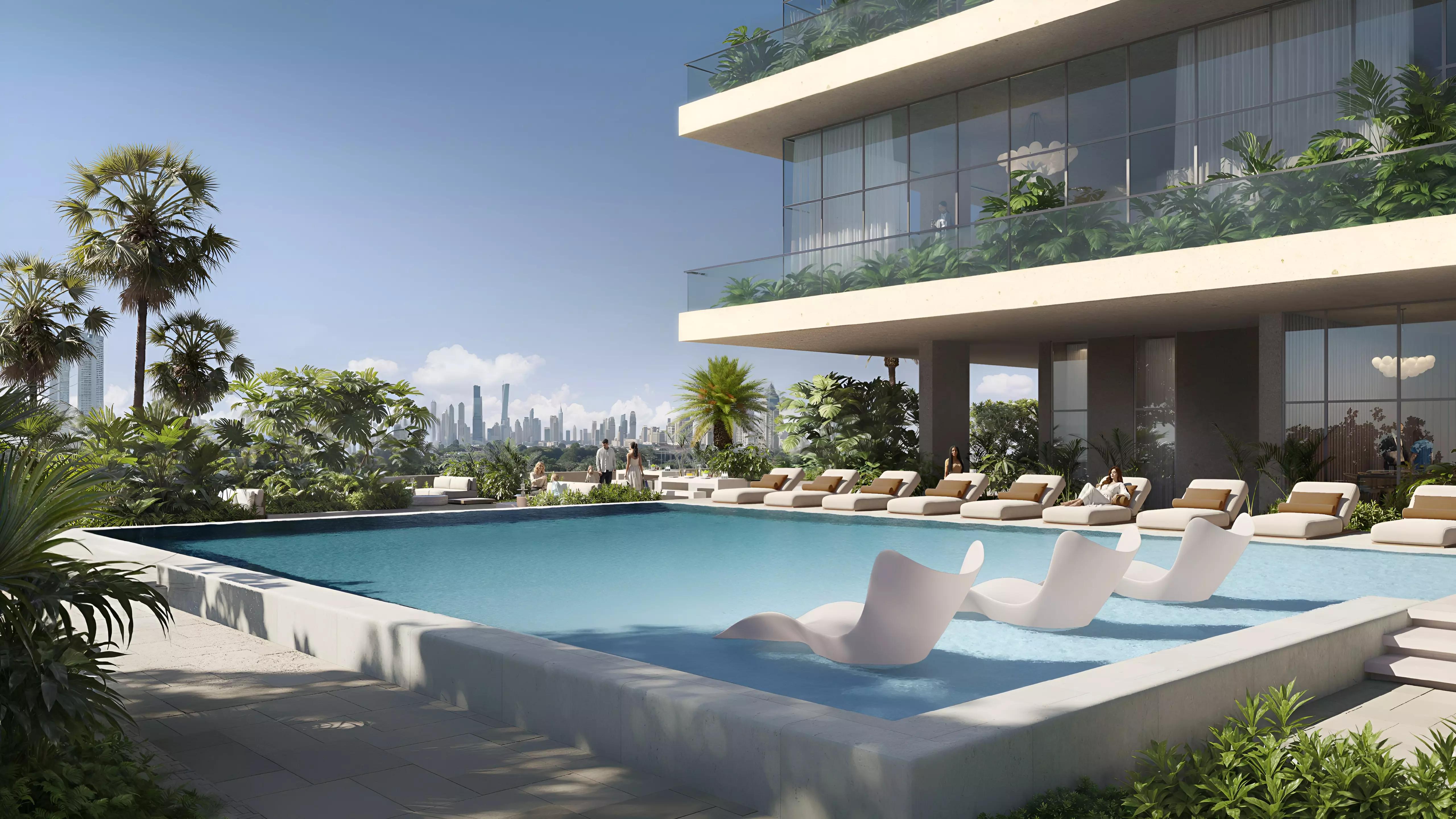Sky Level 1 residential tower street view, JVC, Dubai