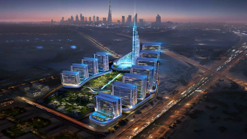 Binghatti Vision Iconic exterior facade, Nad Al Sheba, Dubai