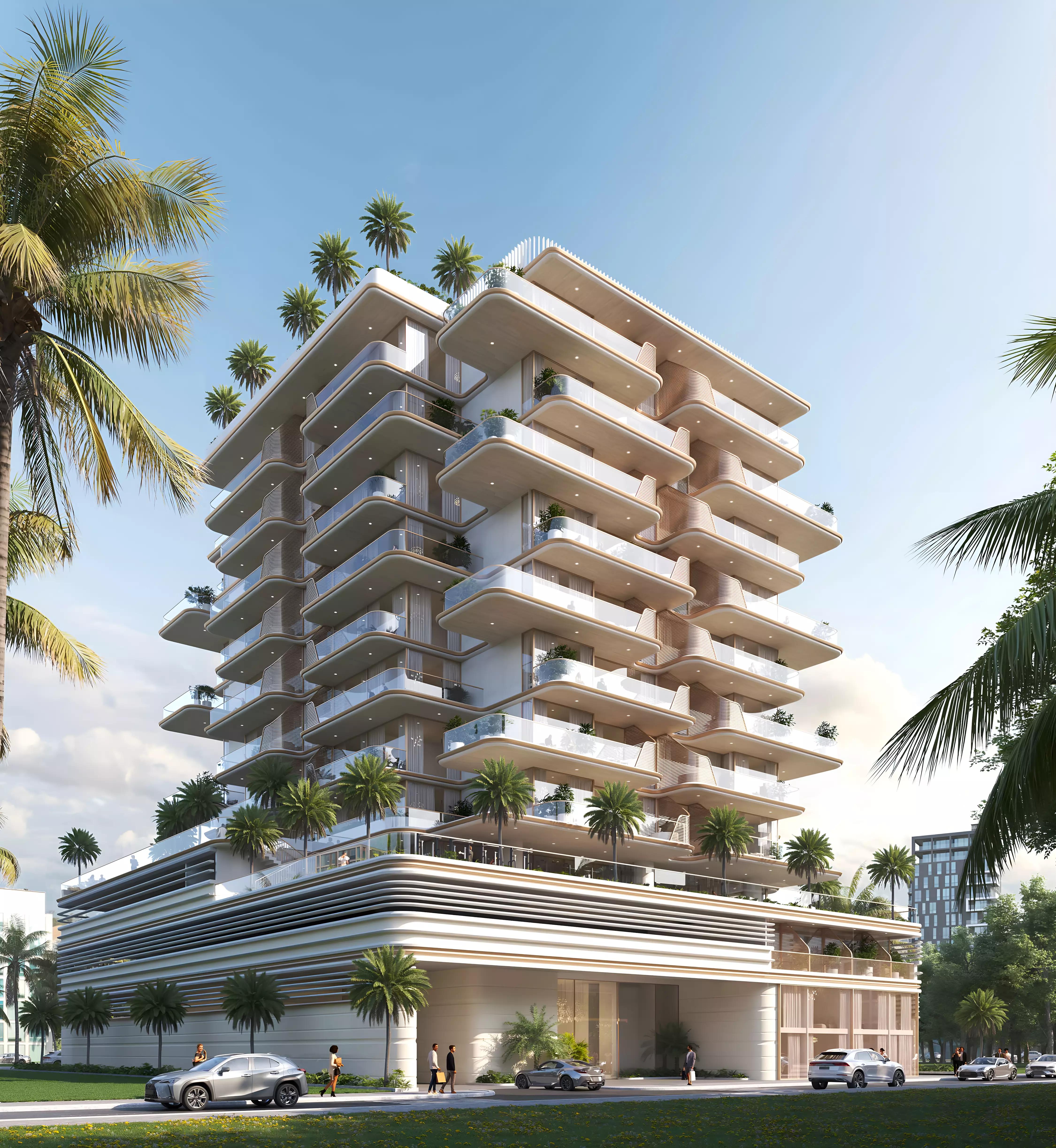 Sunset Bay apartment interior living space, Dubai Islands, Dubai
