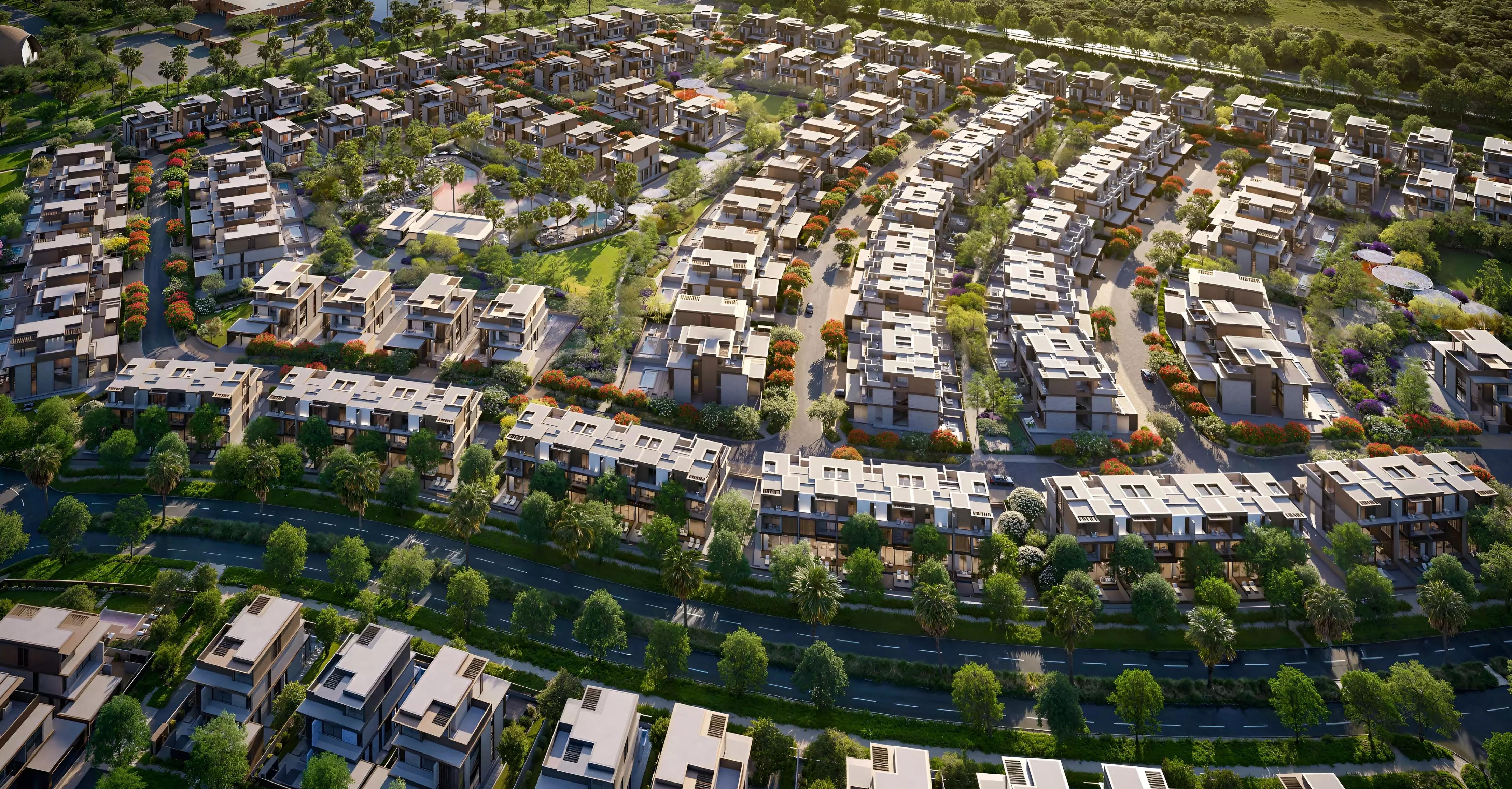 Exterior view of Nad Al Sheba Gardens Phase 11 villas by Meraas, Dubai