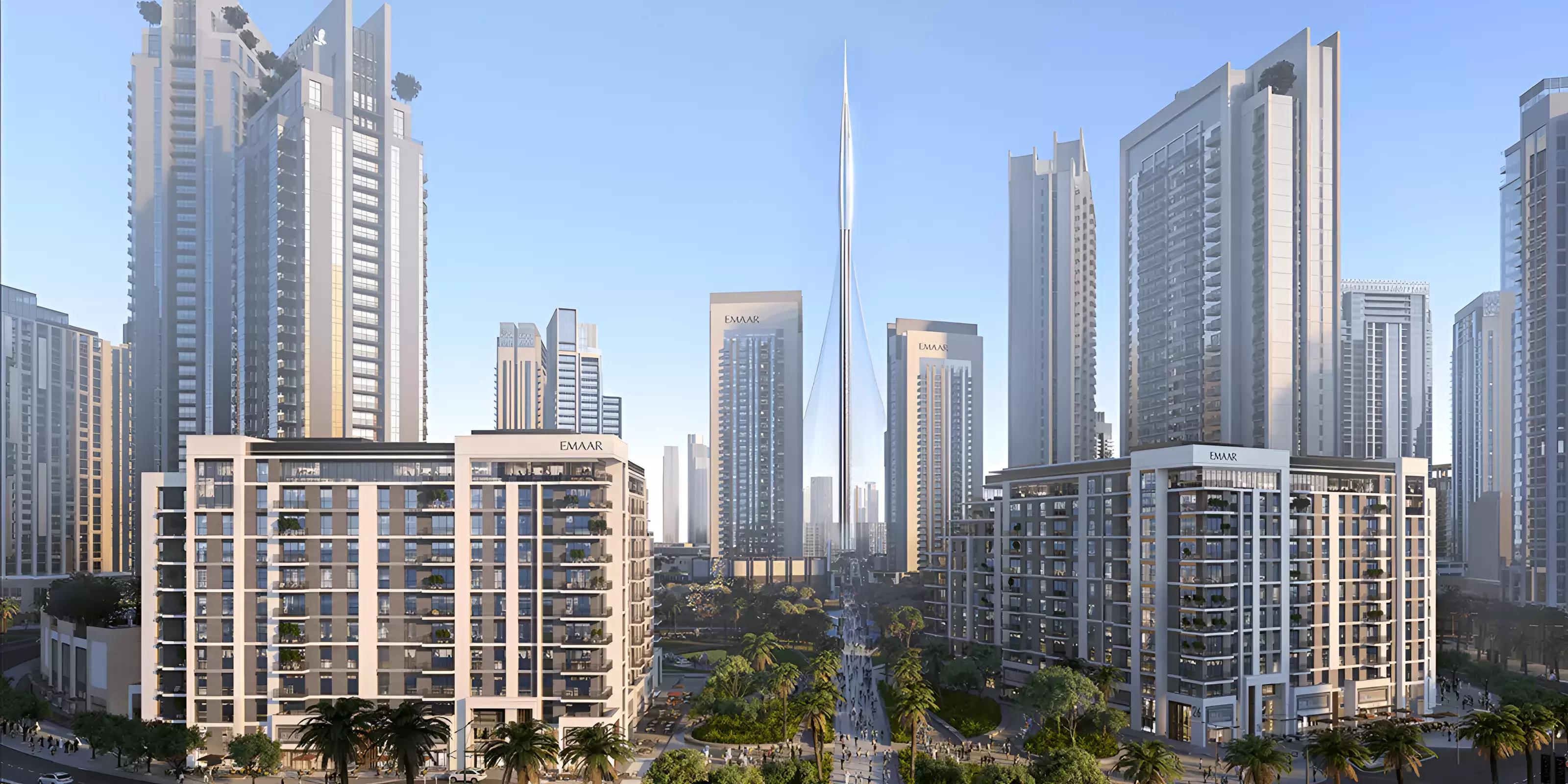 Island Park Phase 2 residential building exterior, Dubai Creek Harbour