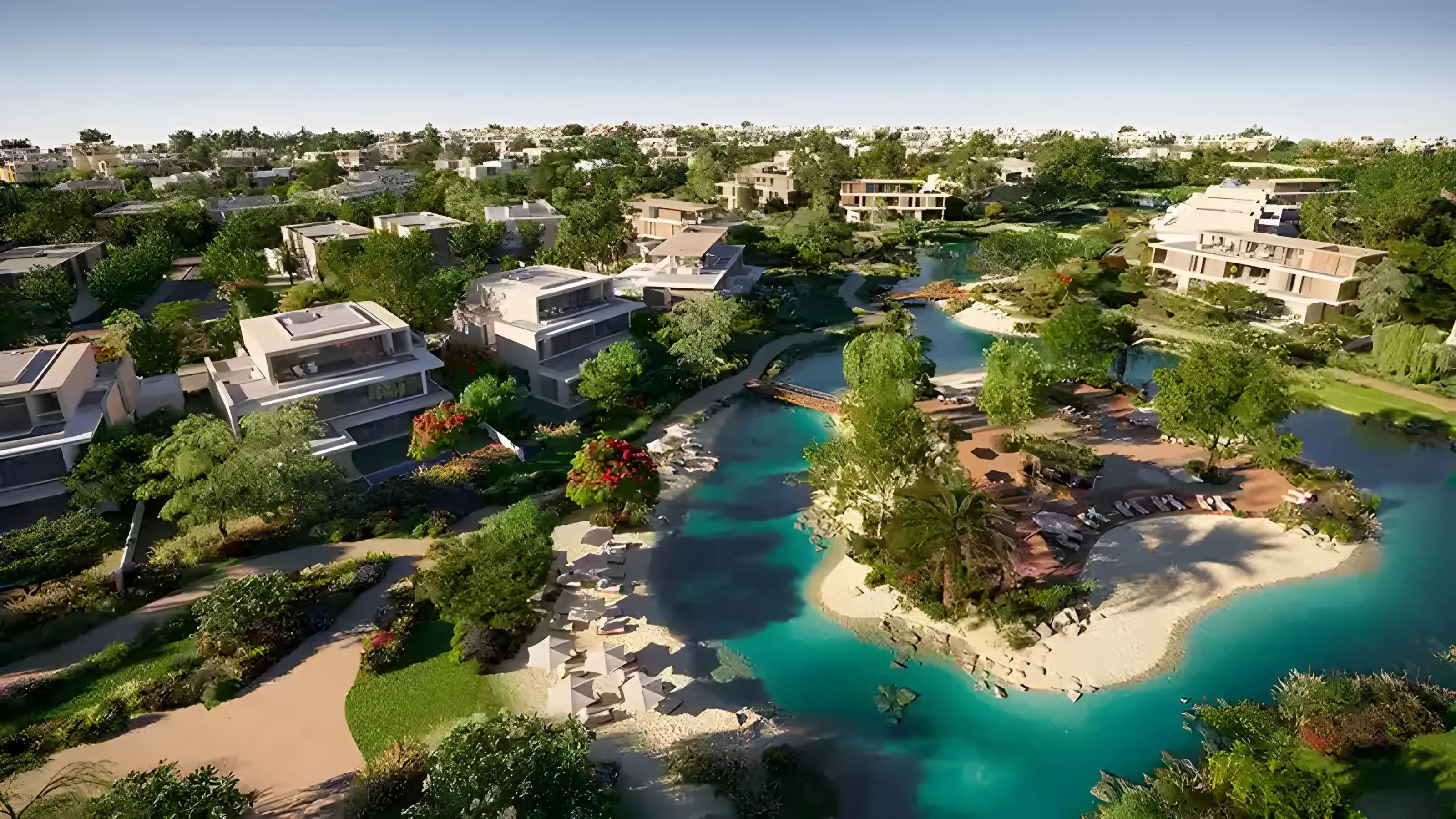 The Acres Estates Phase 3 villa exterior with landscaped front garden, Dubai Land