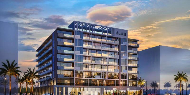 Amalia Residences exterior building facade, Al Furjan, Dubai