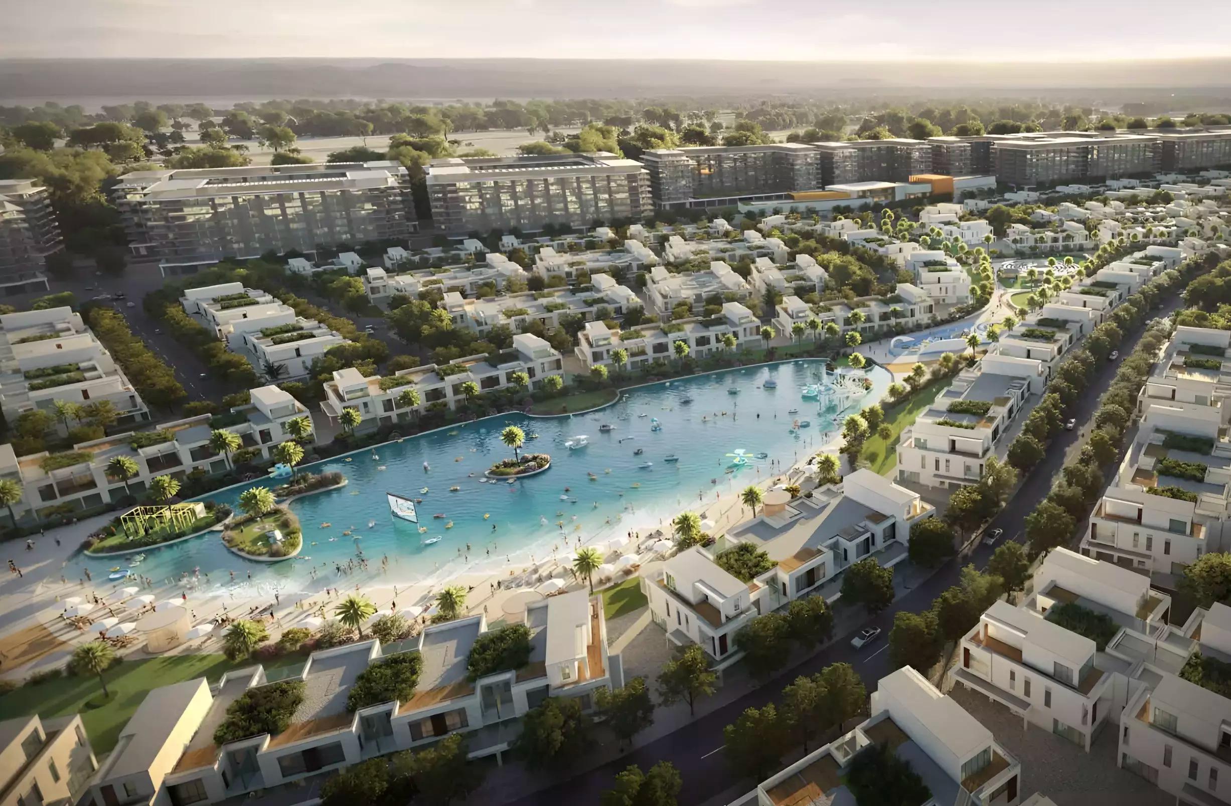 Damac Green Vein villa facade and driveway, Damac Riverside, Dubai