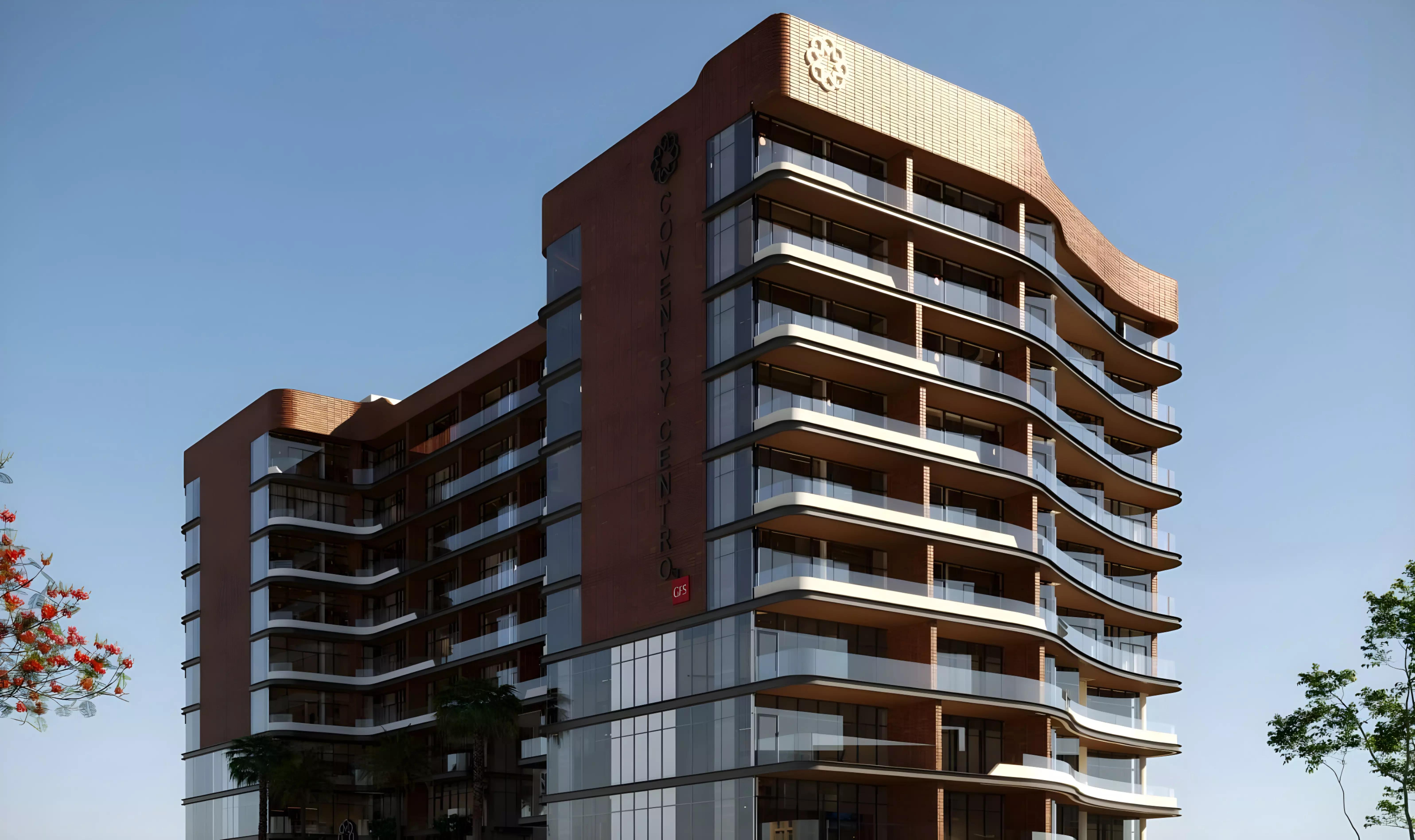Coventry Centro building elevation render, Dubai Industrial City