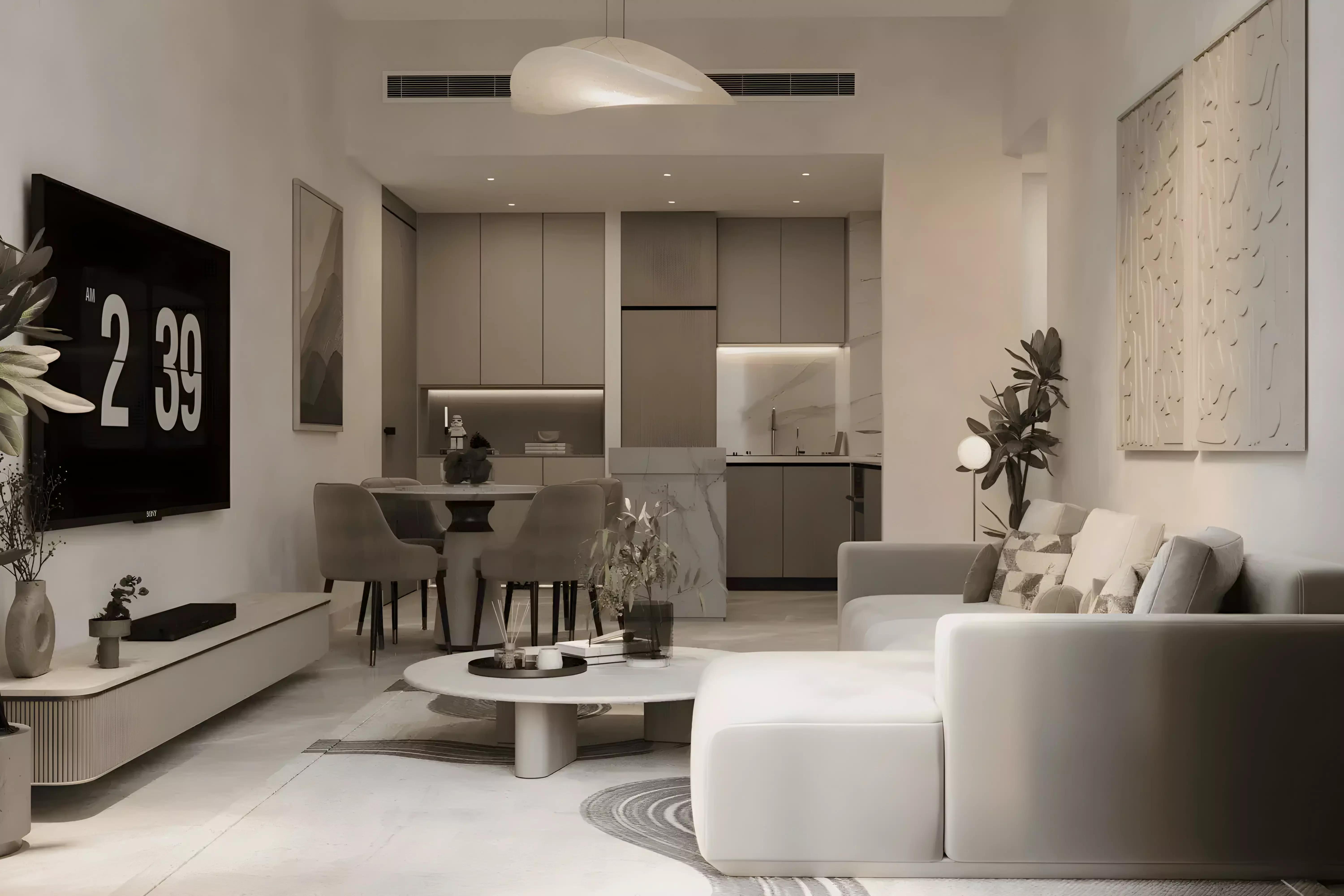 Vista Verde residential tower street-level view, Dubai Production City