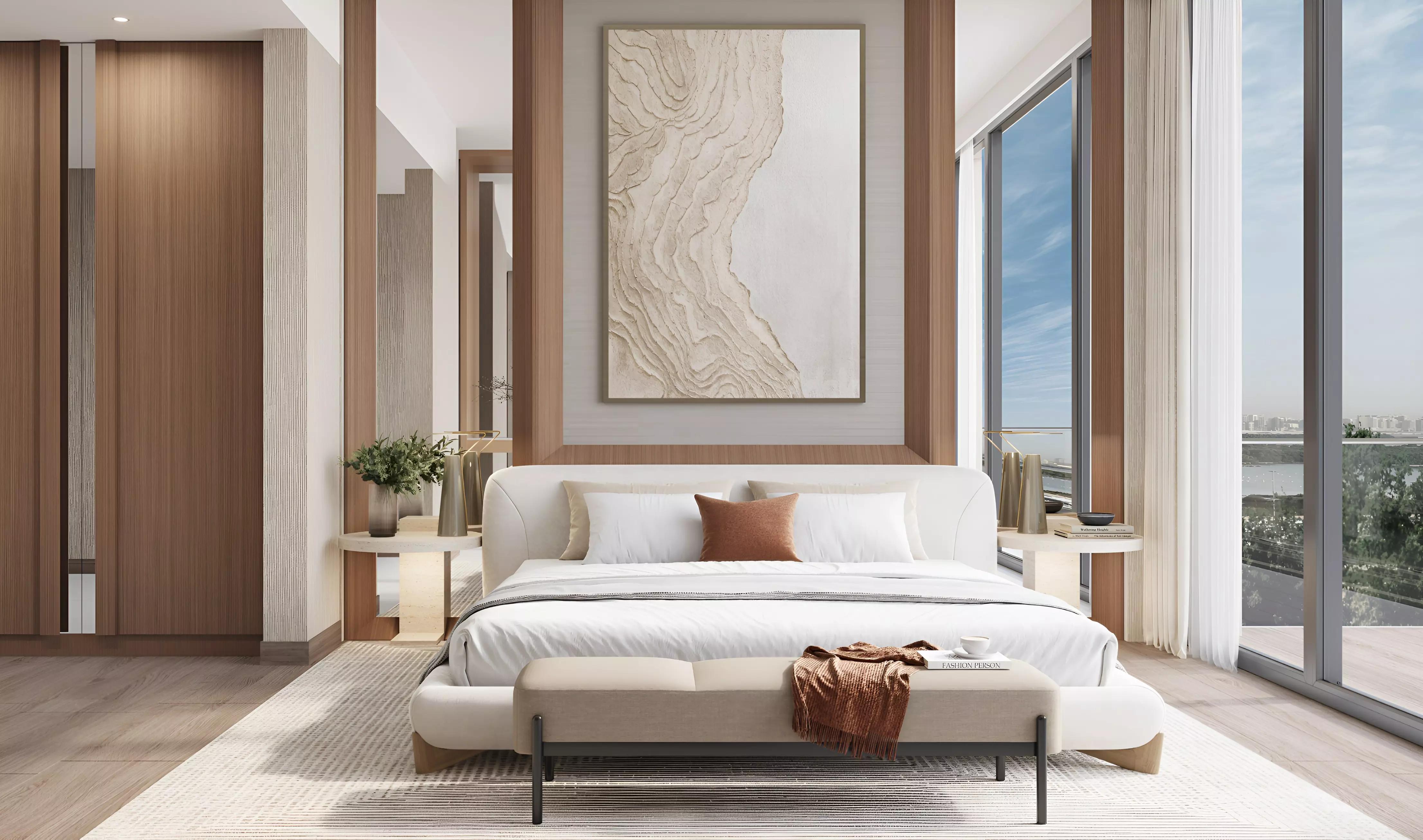 Belmore Residences apartment interior living space, Bukadra, Dubai