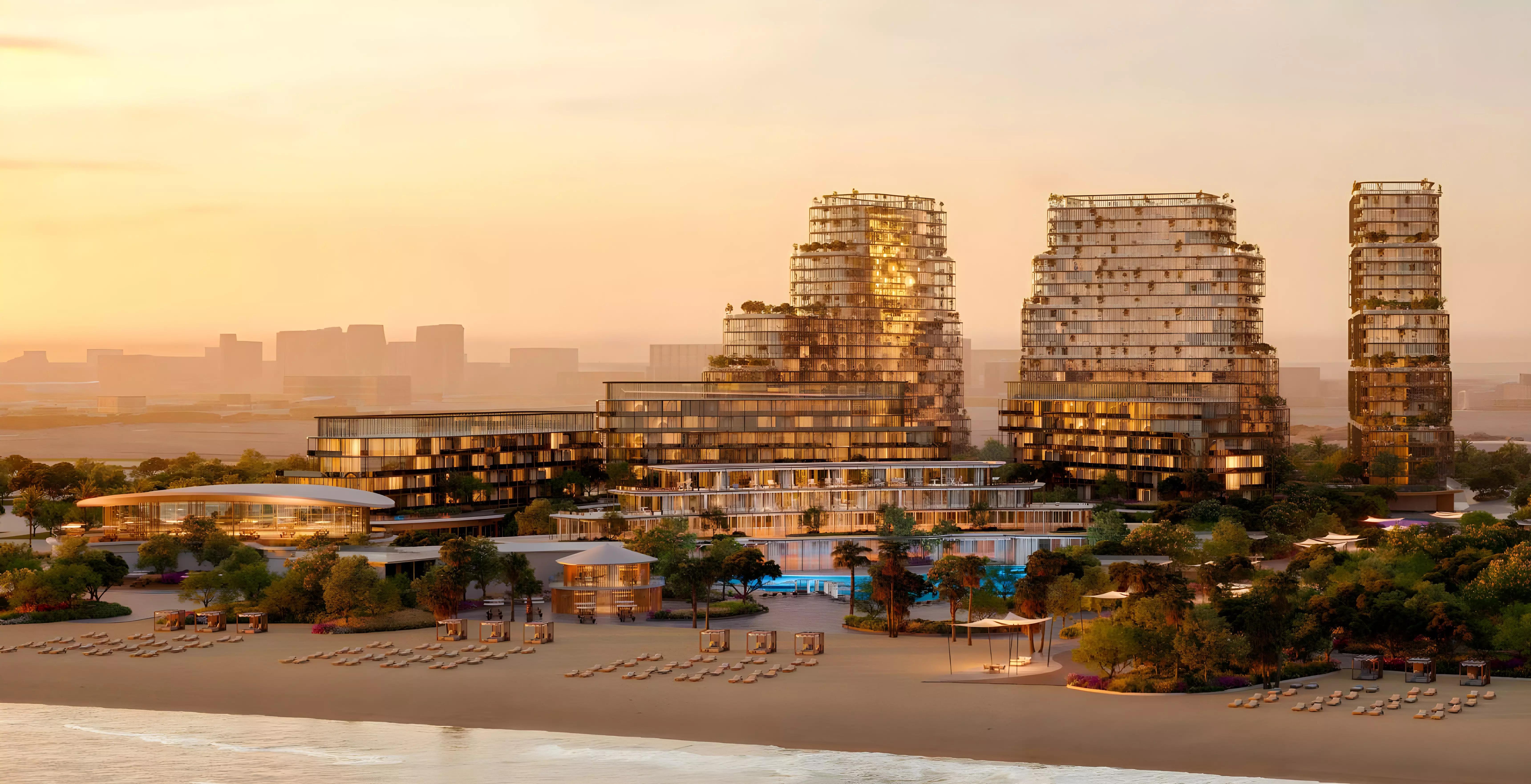 Exterior render of Hado by Beyond Tower B on Dubai Islands
