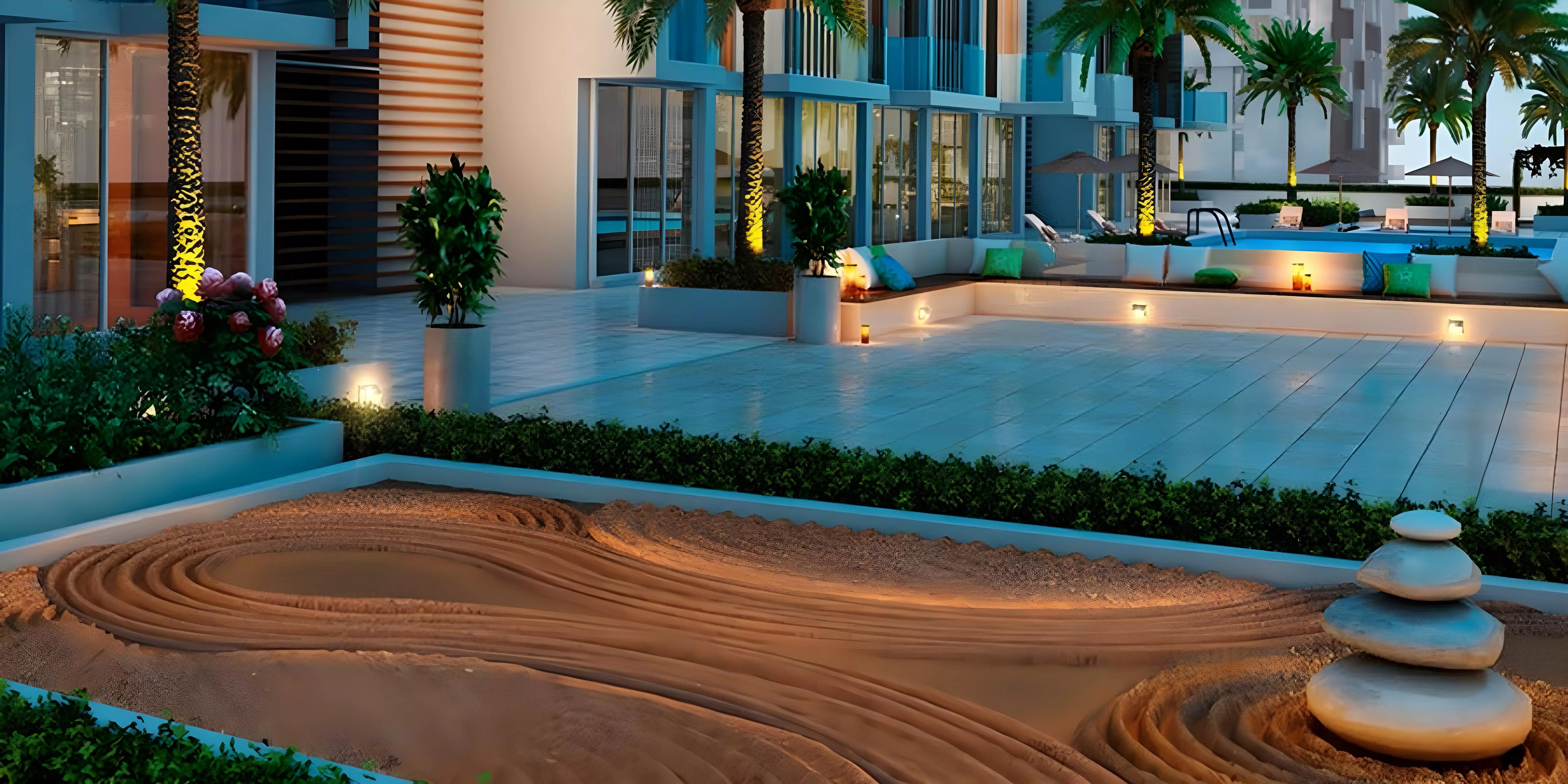 Balcony view from an apartment at Azizi Riviera 44, Meydan, Dubai