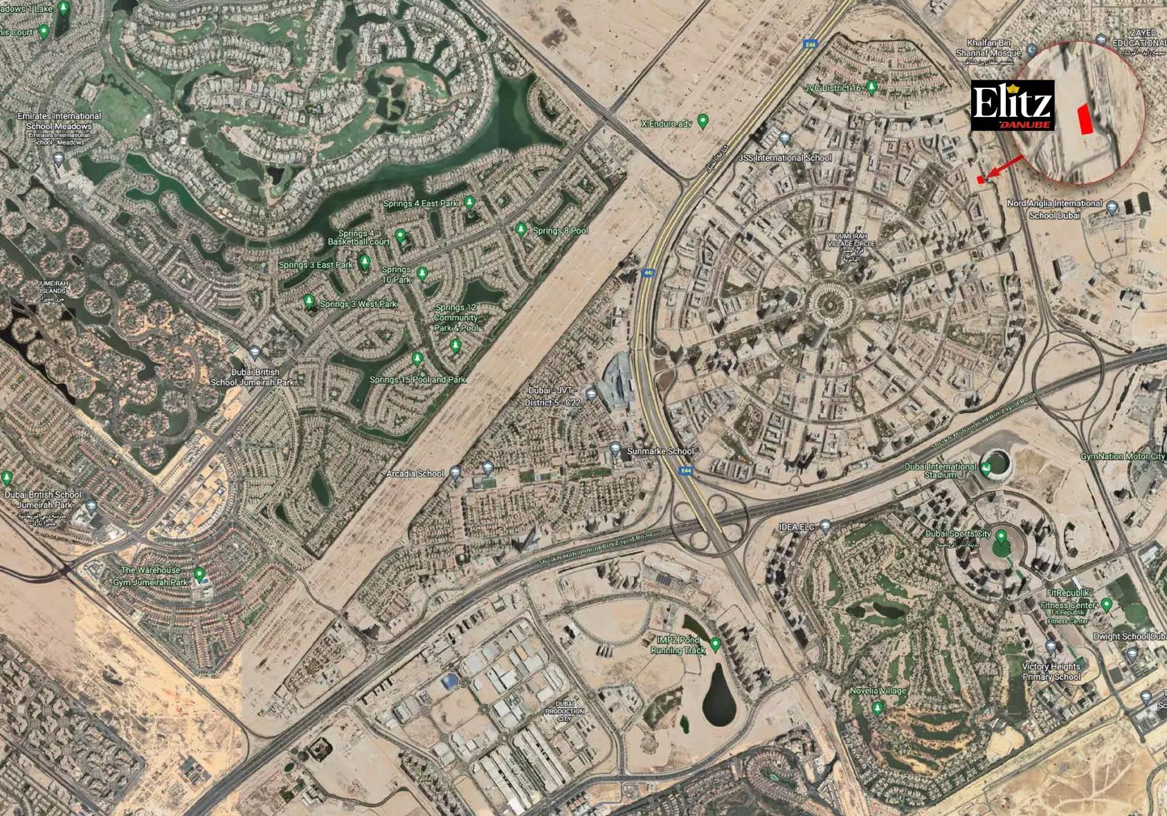 Elitz by Danube master plan layout, Jumeirah Village Circle, Dubai