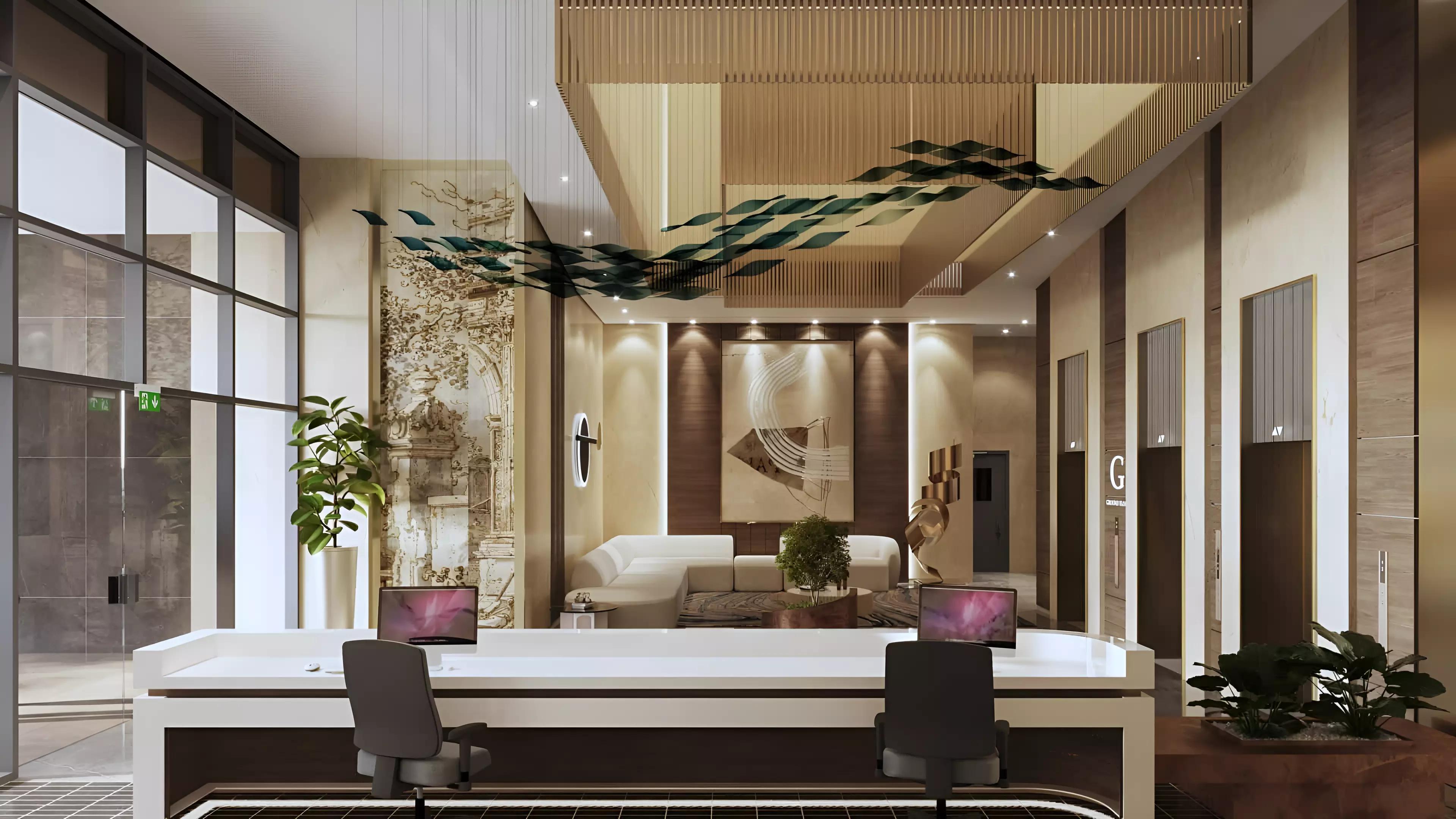 Indoor swimming pool at Palatium Residences apartment building