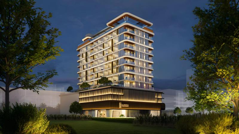 Elmora Residence exterior building render, Jumeirah Garden City, Al Satwa, Dubai