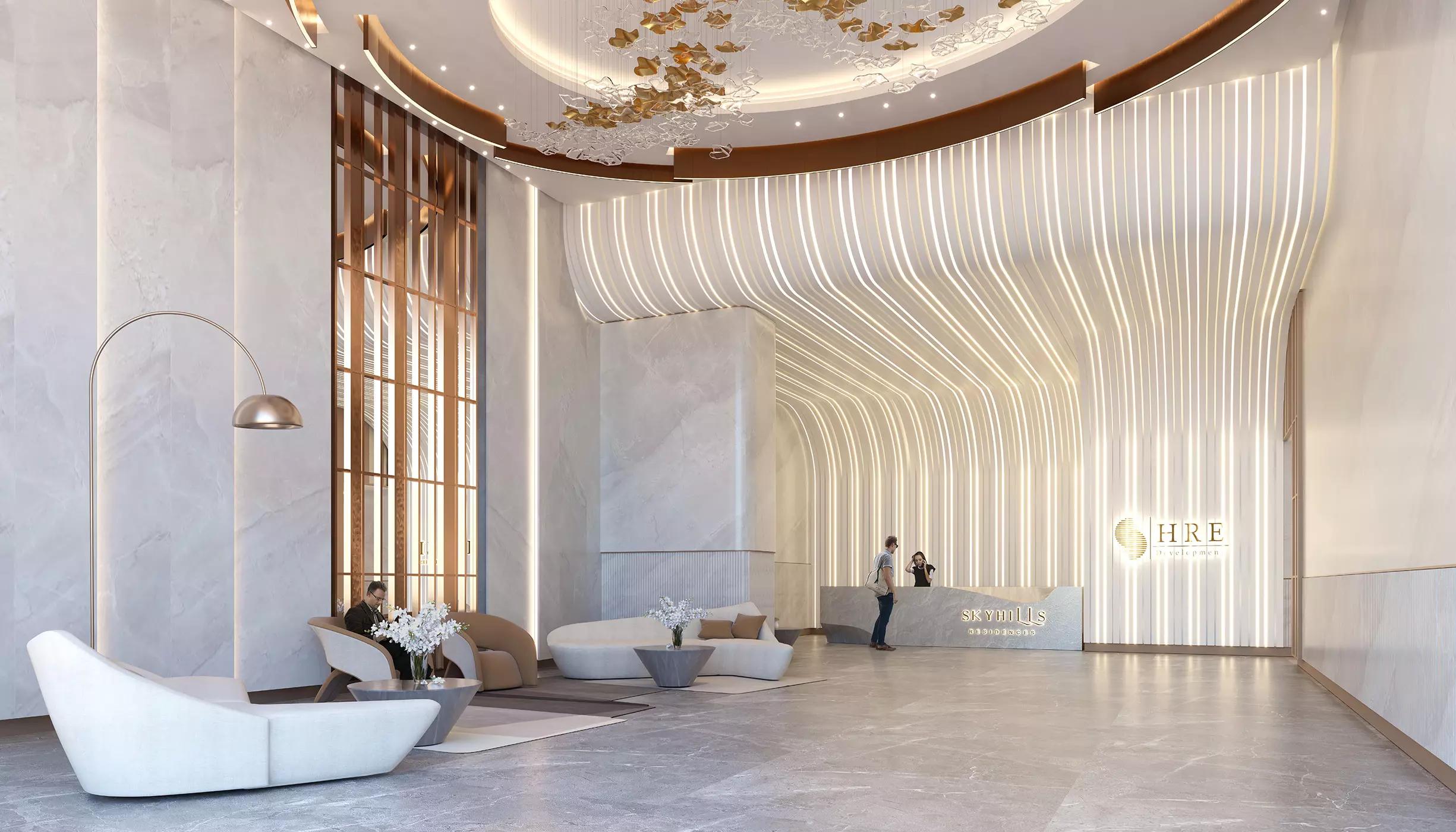 Skyhills Residences apartment interior living area, Dubai Science Park