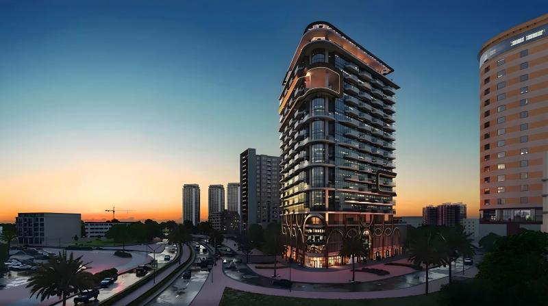Exterior render of Empire Jebel Ali Residences apartment tower, Jebel Ali, Dubai