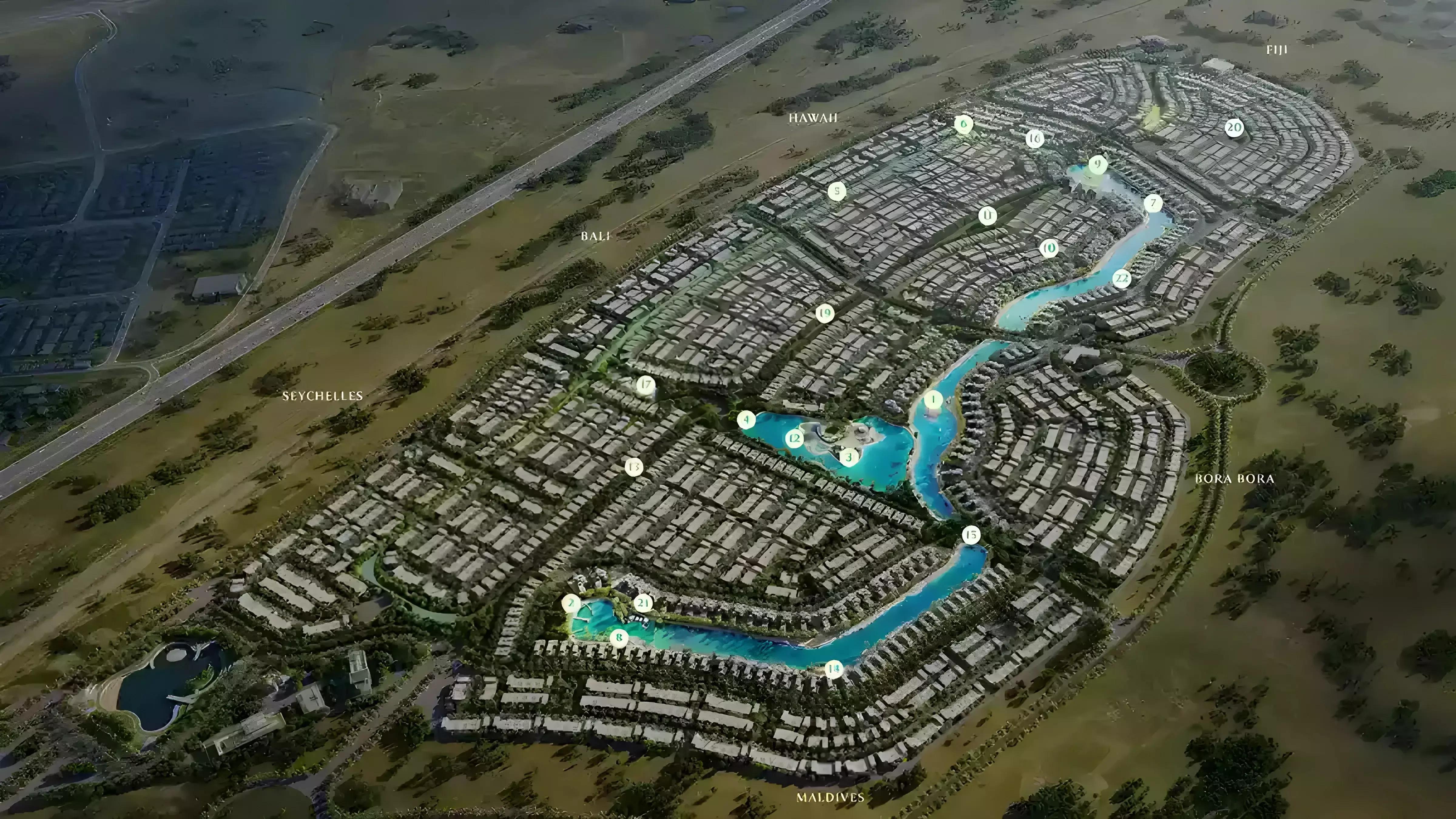Master plan layout of Bali at DAMAC Islands, Dubai