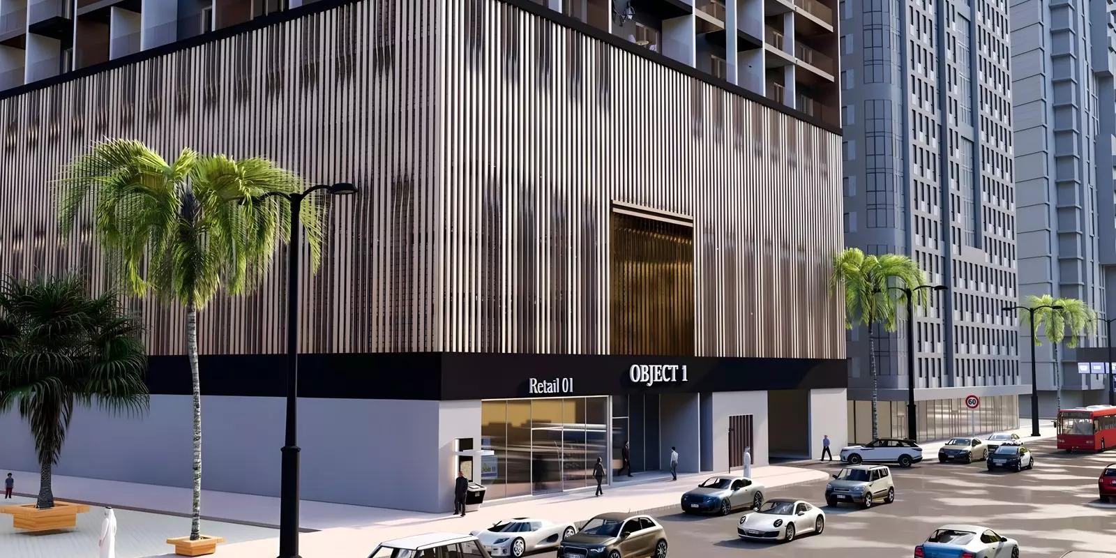 1Wood Residence building exterior in Jumeirah Village Circle, Dubai
