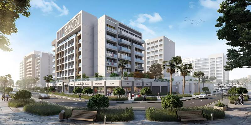 Azizi Riviera 59 exterior facade along the canal, Meydan One, Dubai