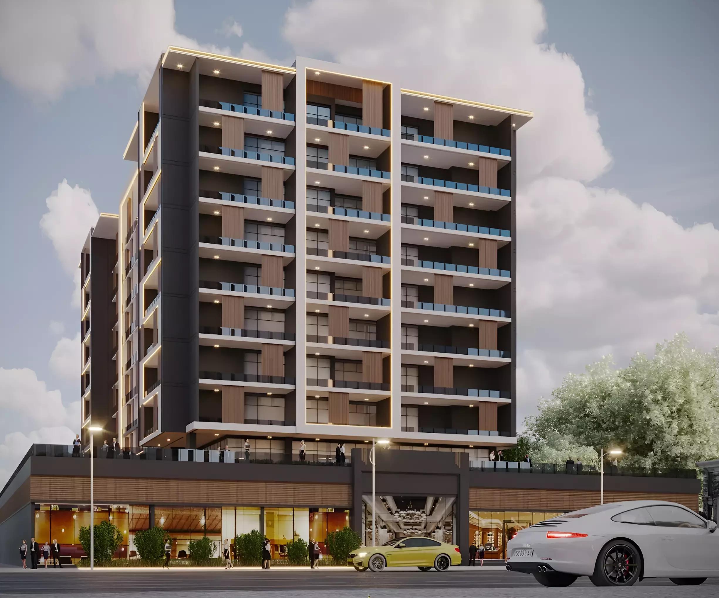 Landscaped grounds and pathway at Pearls By Vision, Dubai Silicon Oasis