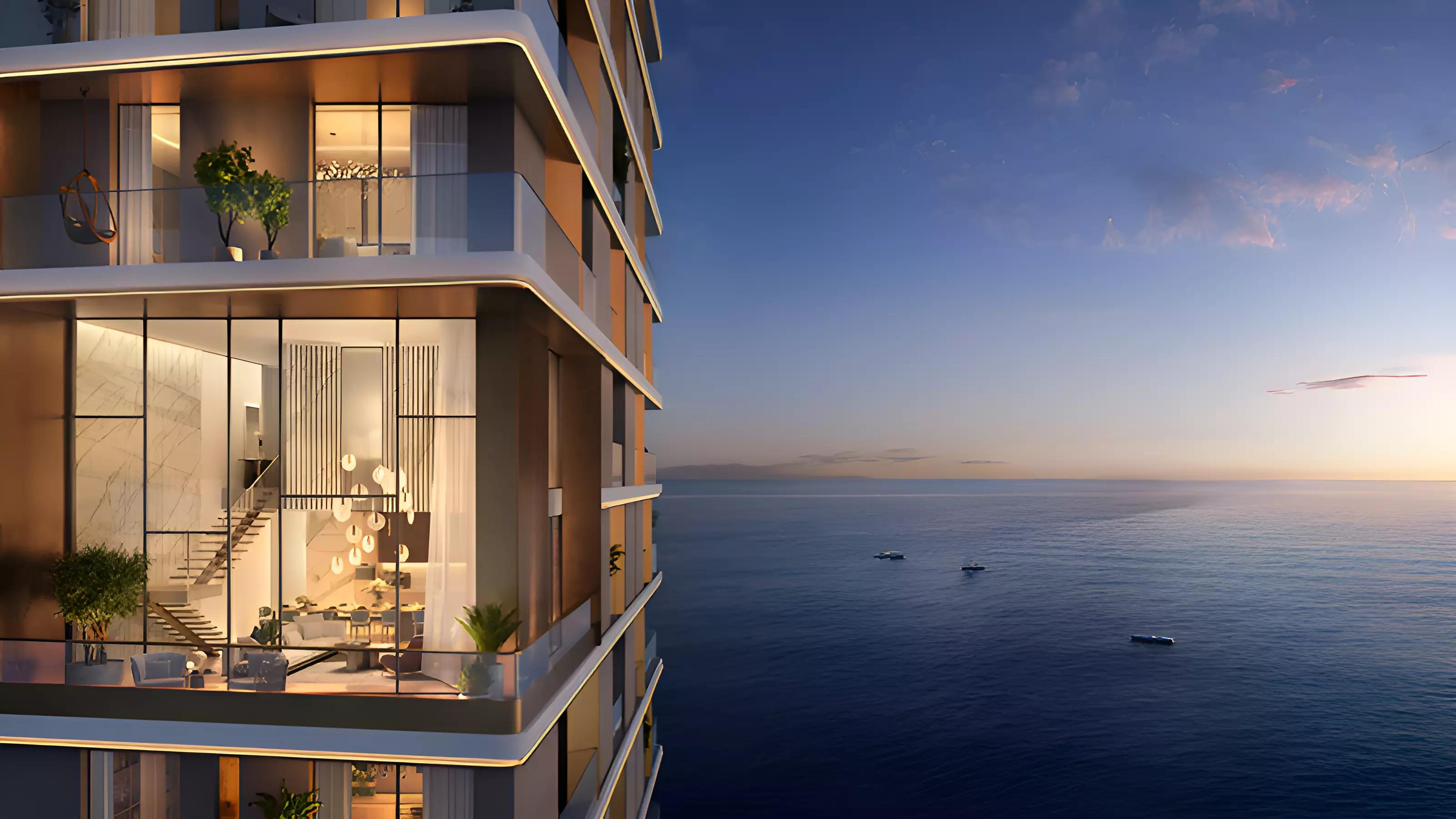 Orise by Beyond residential facade, Dubai Maritime City waterfront