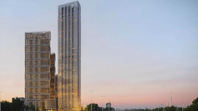 The Element at Sobha One exterior tower view, Sobha Hartland, Dubai