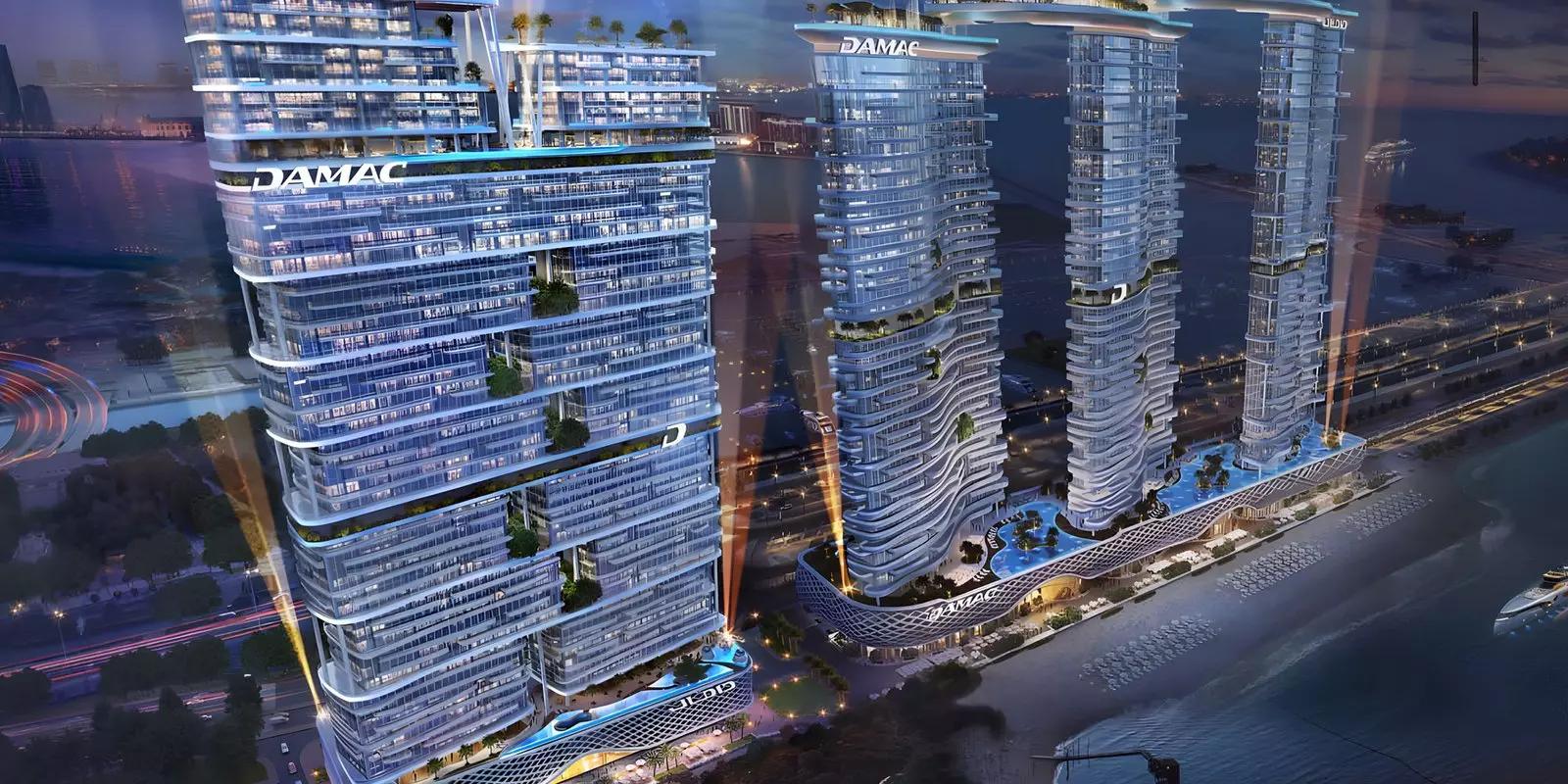 Damac Bay 2 apartment interior living area, Dubai Harbour, Dubai