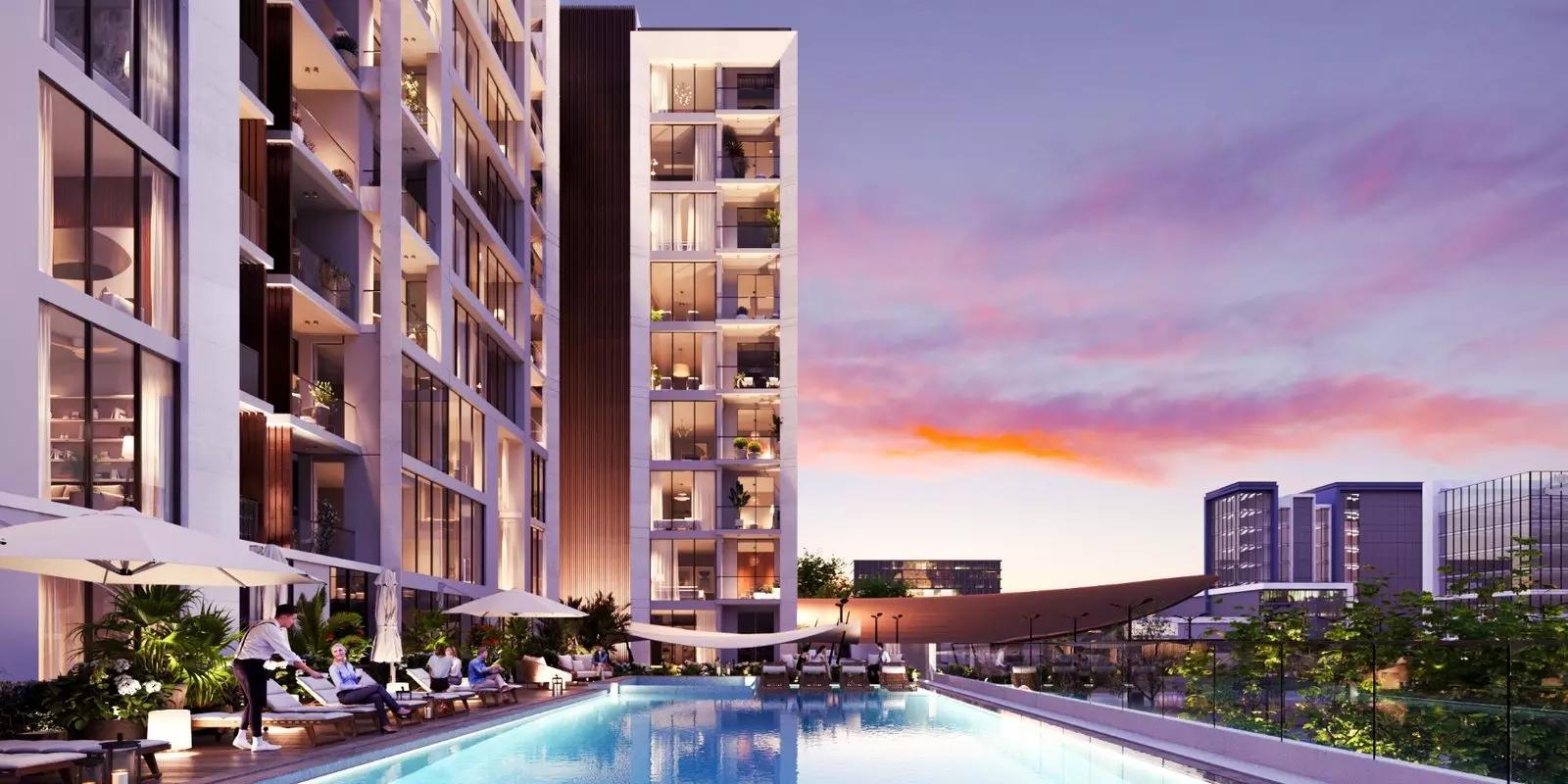 Rosalia Residences exterior facade, Al Furjan, Dubai