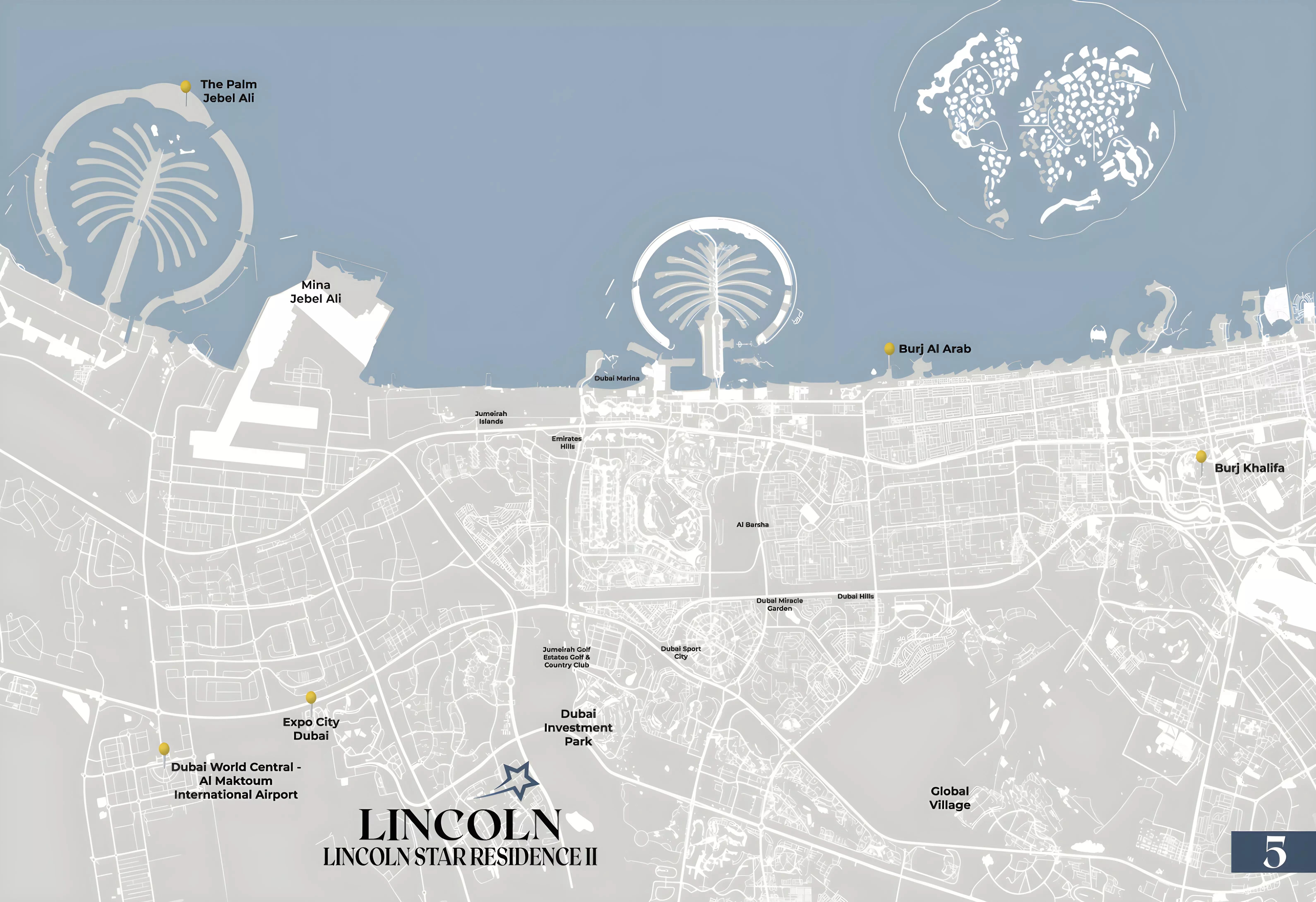 Master plan layout of Lincoln Star Residence 2 within The Pulse community, Dubai South