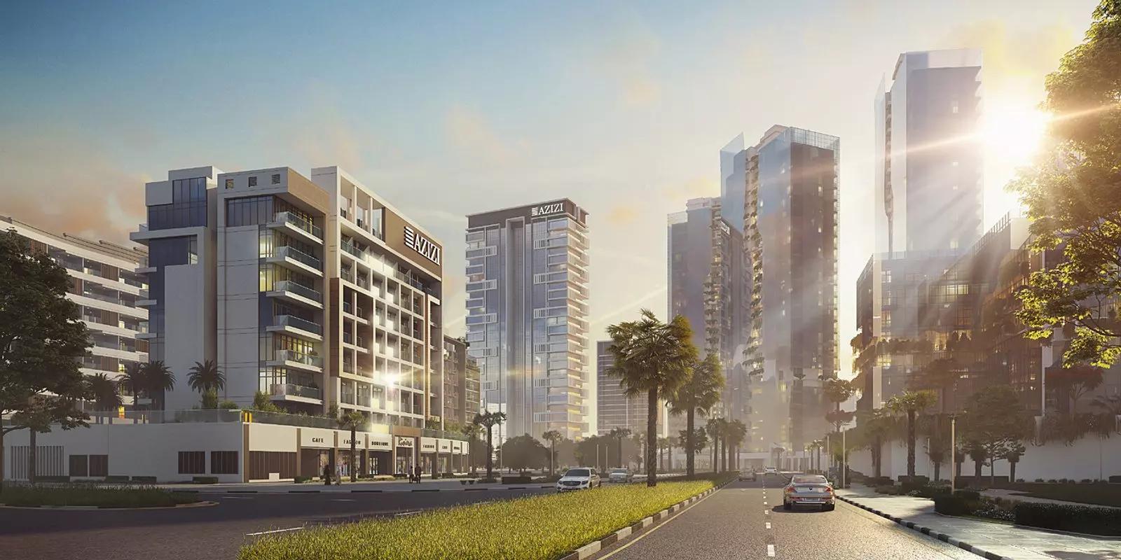 Azizi Riviera community canal-front architecture, Meydan One, Dubai