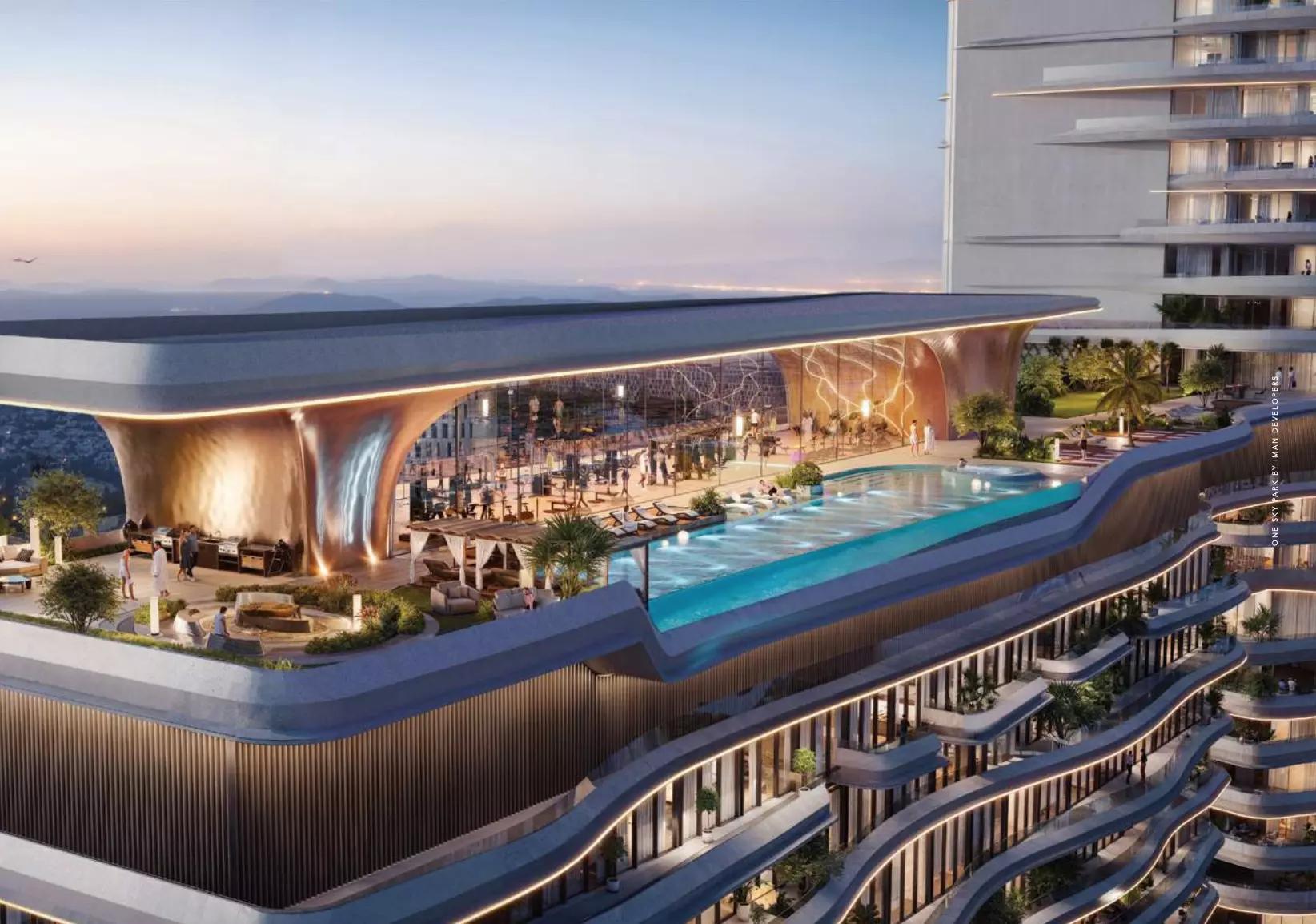 One Sky Park building facade and entrance, JVC, Dubai