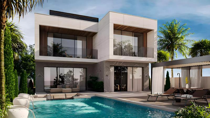 Waterfront Villas by Alexander exterior facade in Jumeirah Park, Dubai