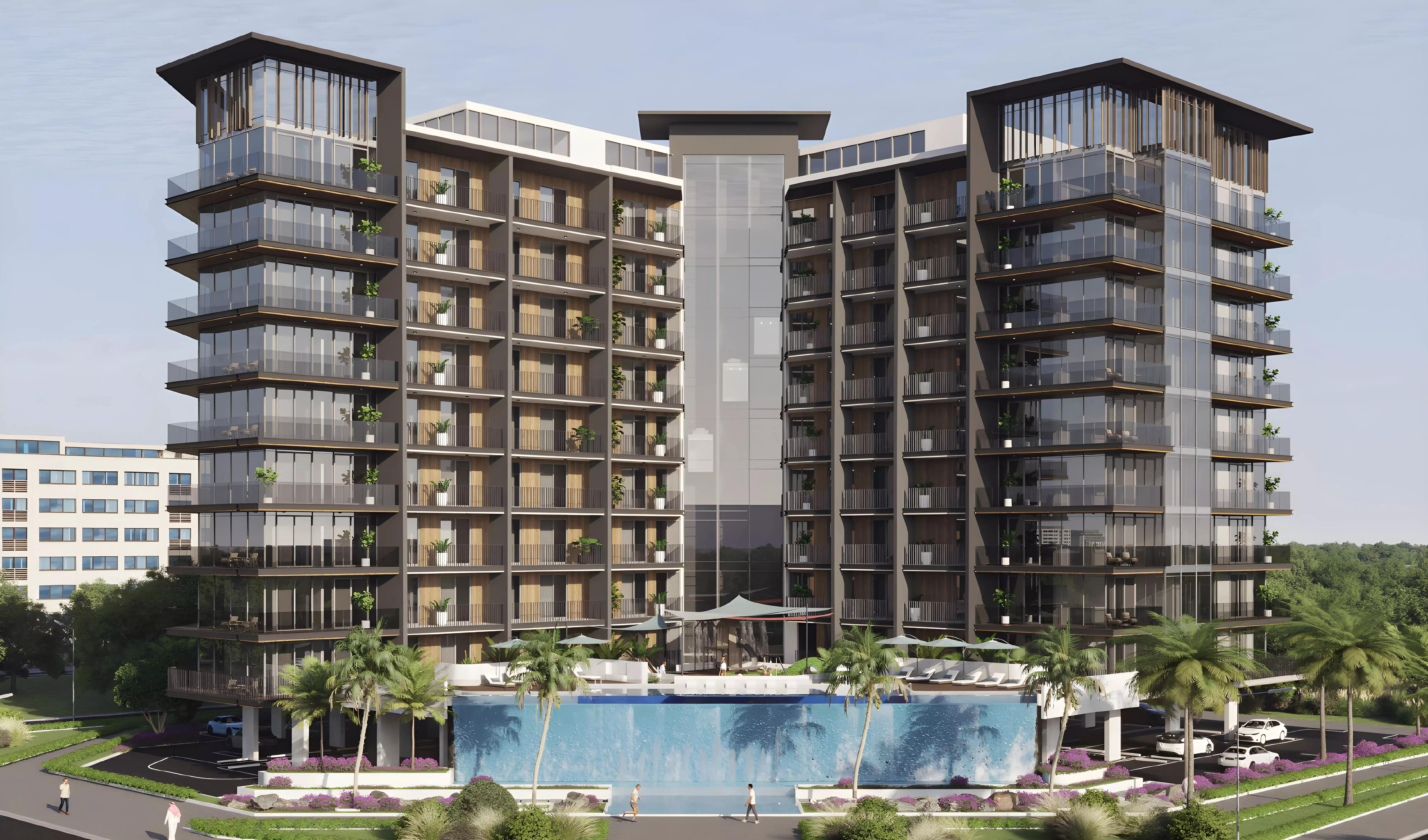 Floarea Grande exterior facade view, Arjan, Dubai