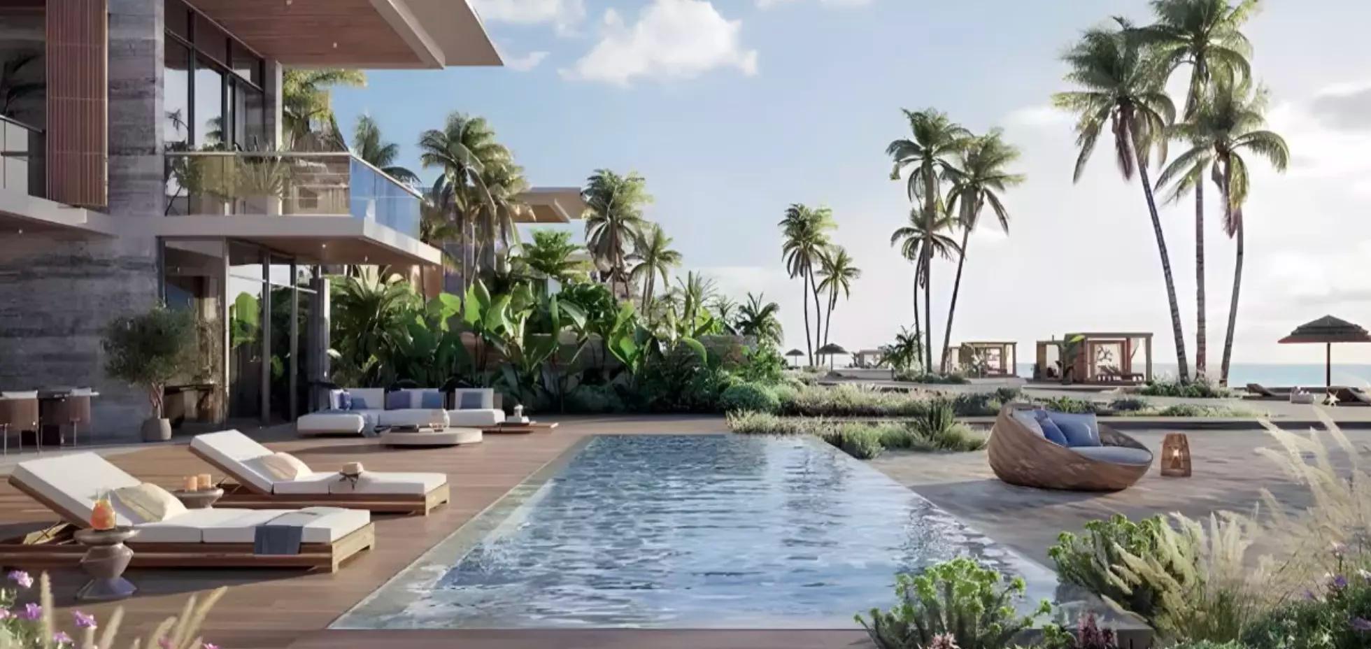 Rixos Bay apartment interior living area, Nakheel Dubai Islands