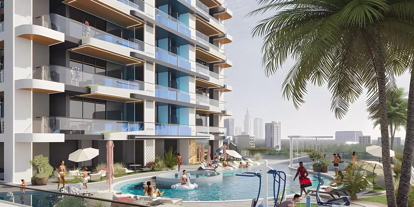 Samana Manhattan Phase 2 residential tower render, Jumeirah Village Circle, Dubai