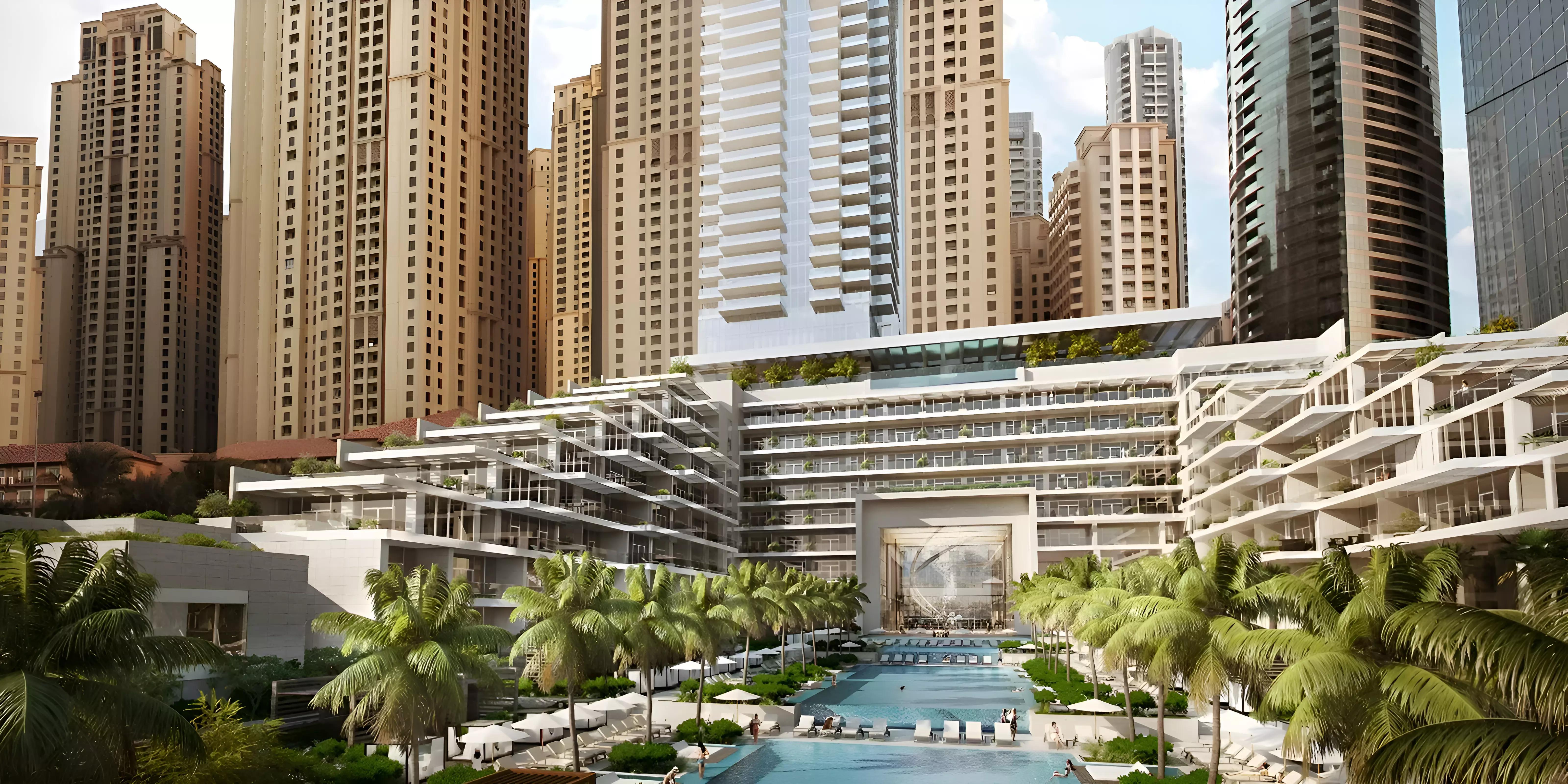 Five Luxe JBR beach club lounge area facing the Arabian Gulf, JBR, Dubai