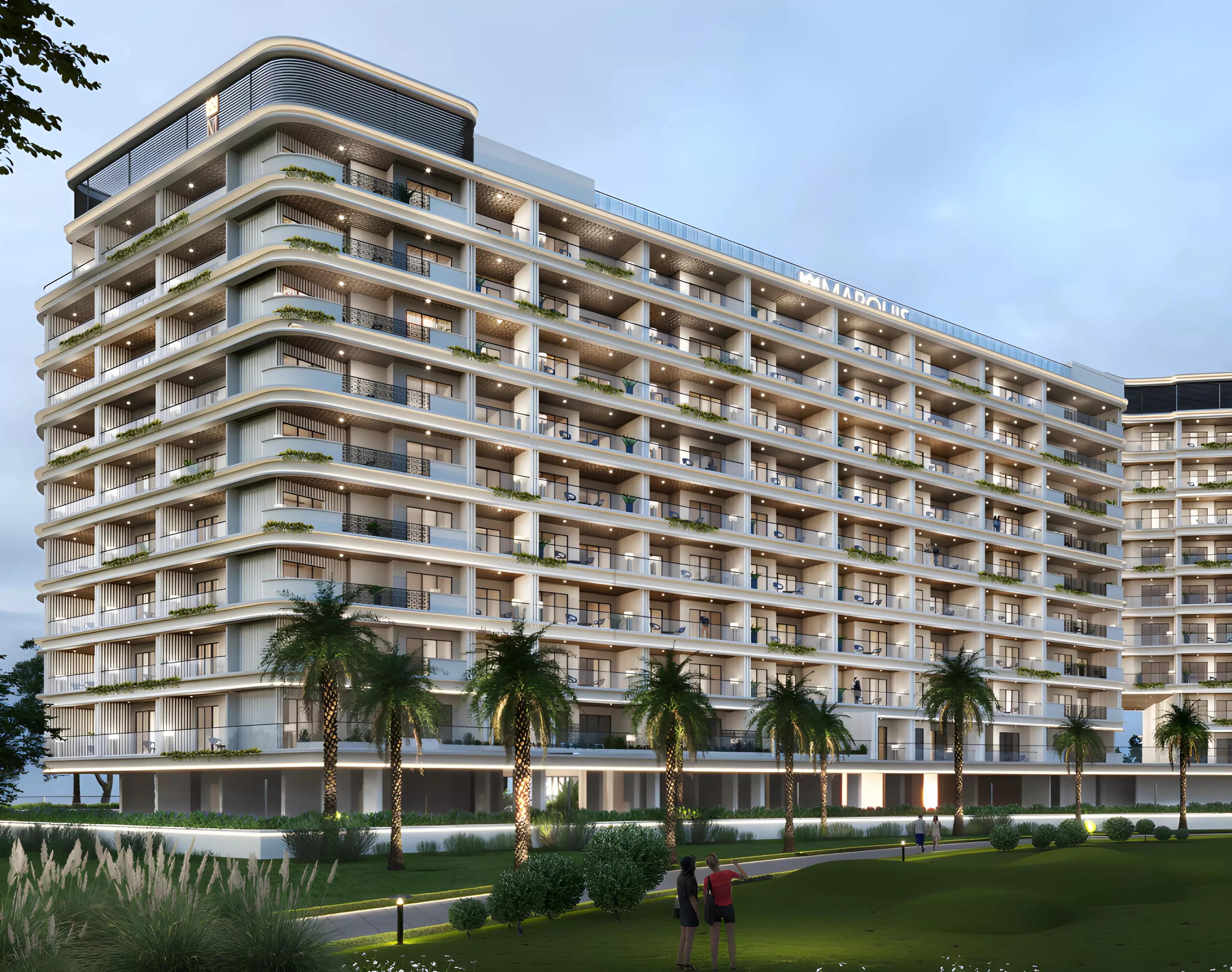 Marquis Insignia apartment interior living space, Arjan, Dubai