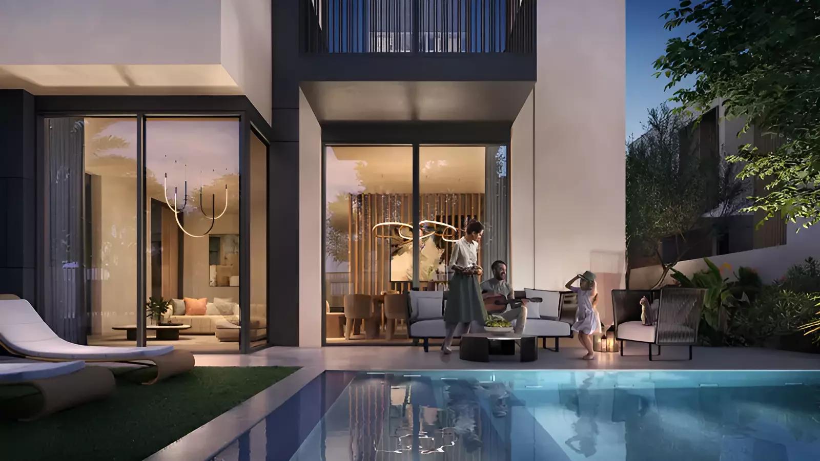 Glade villa community street view, Haven by Aldar, Dubai