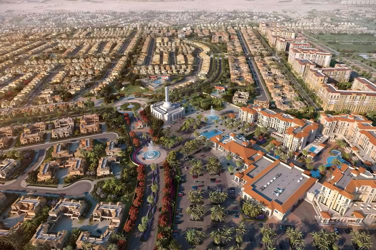 Exterior view of Tulip Oasis 10 residential building in Majan, Dubai
