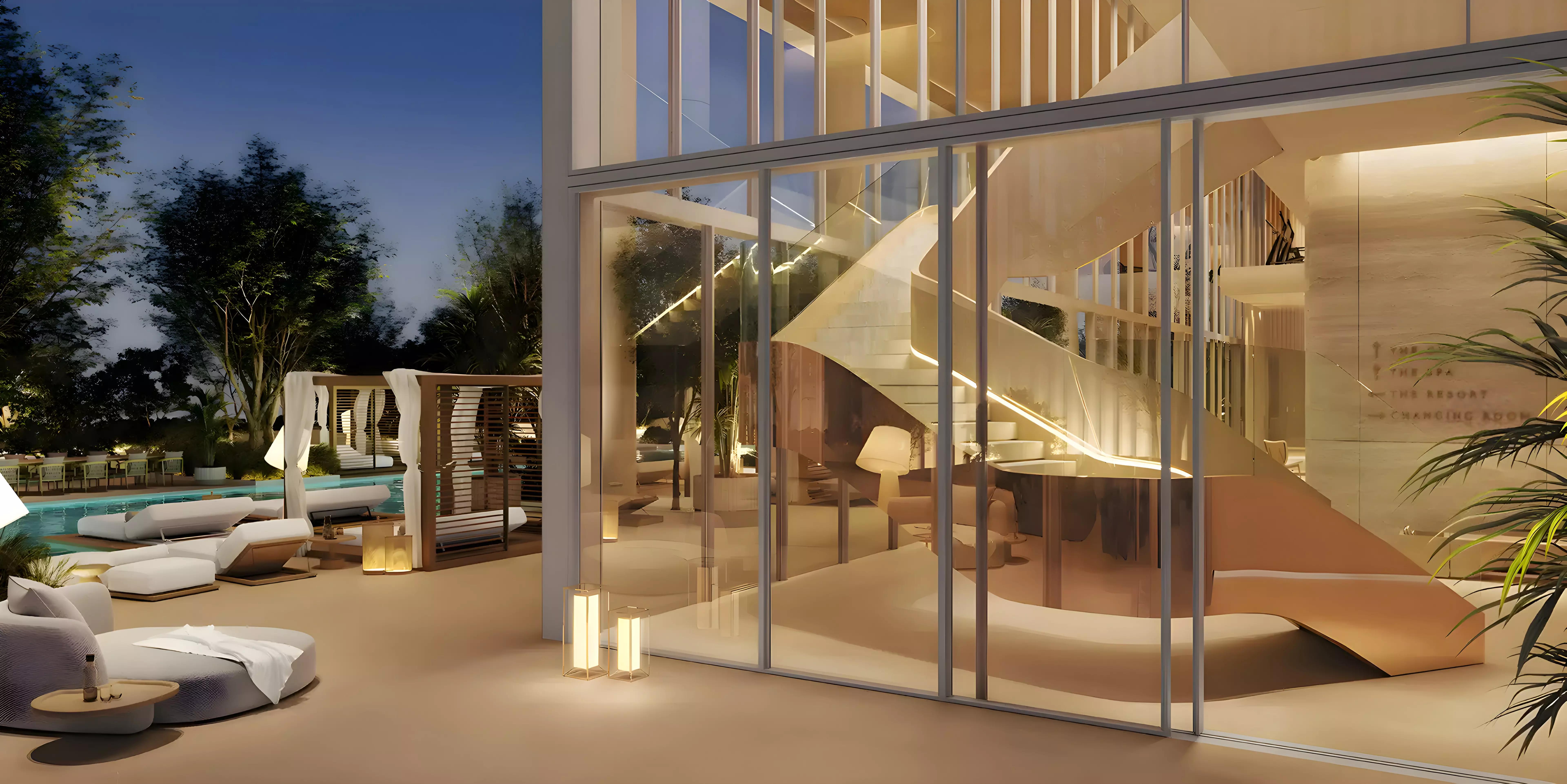 The Chedi Private Residences villa architecture detail, DIP, Dubai