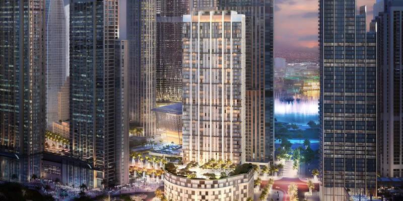 Burj Crown tower exterior view, Downtown Dubai