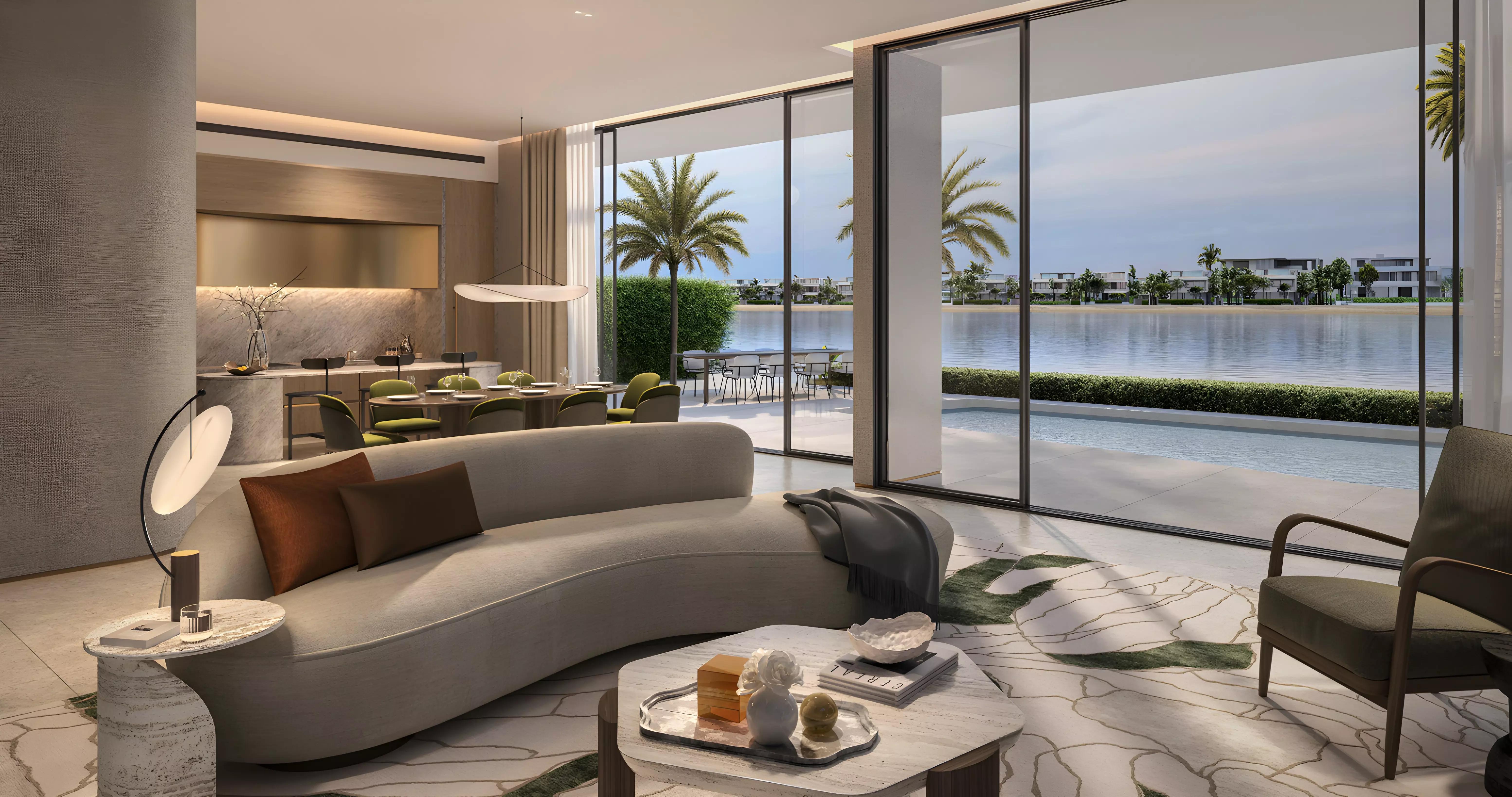 Crystal Springs Villa bedroom interior, Palm Jebel Ali villa development