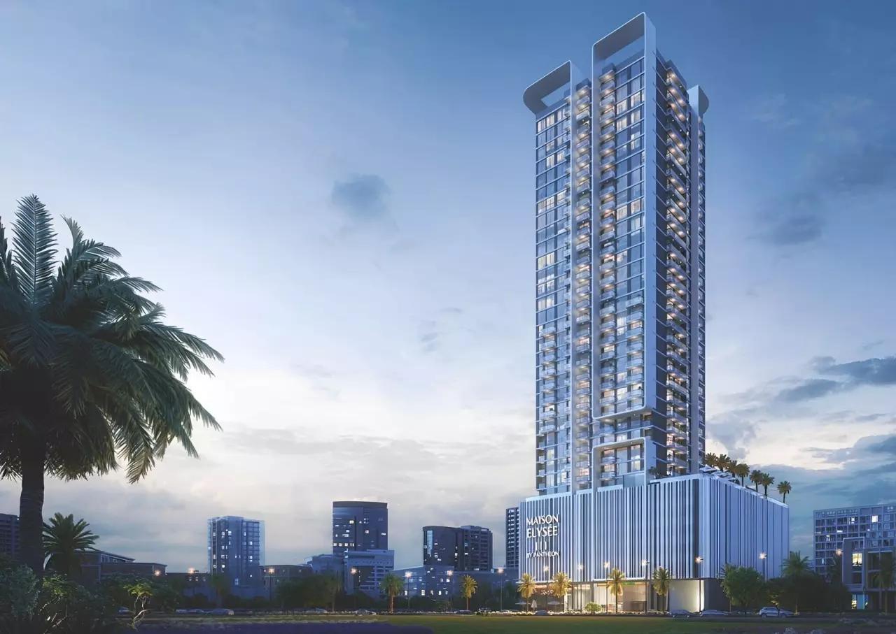 Maison Elysee 3 shared pool and terrace area, JVC, Dubai