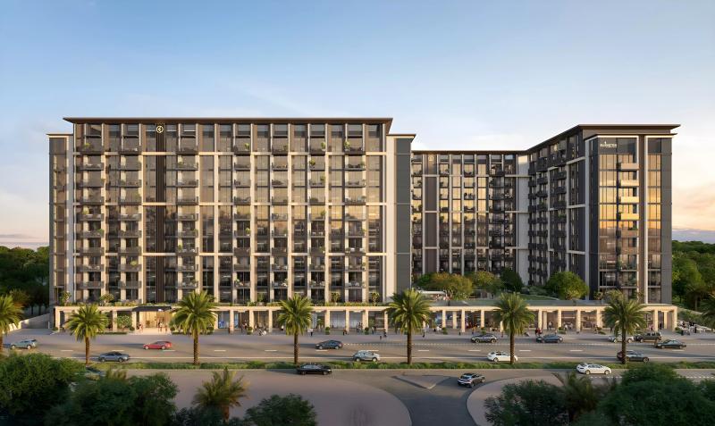 Windsor House II exterior facade in Dubai South residential district